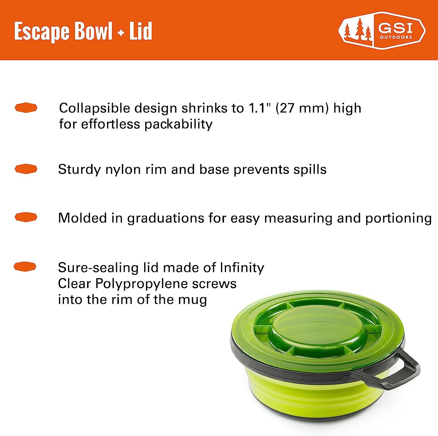 GSI Outdoors 22oz. Escape Bowl and Lid, Flat-Folding Insulating