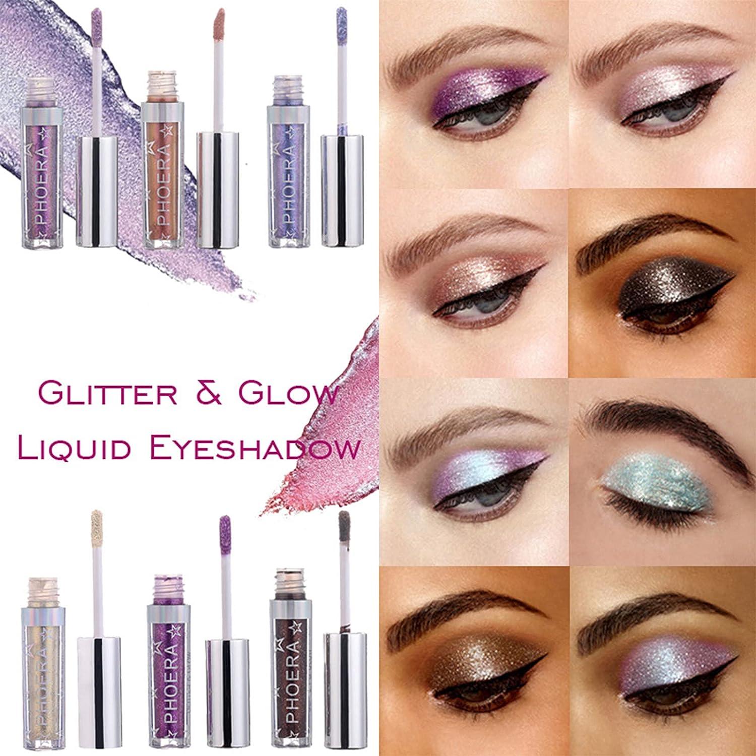 Liquid Glitter Eyeshadow, Shimmer Sparkle Glow Eye Brightener Stick, Long  Lasting, Waterproof, Quick-Drying, Metallic Gloss Sparkling Eye Shadow Pen