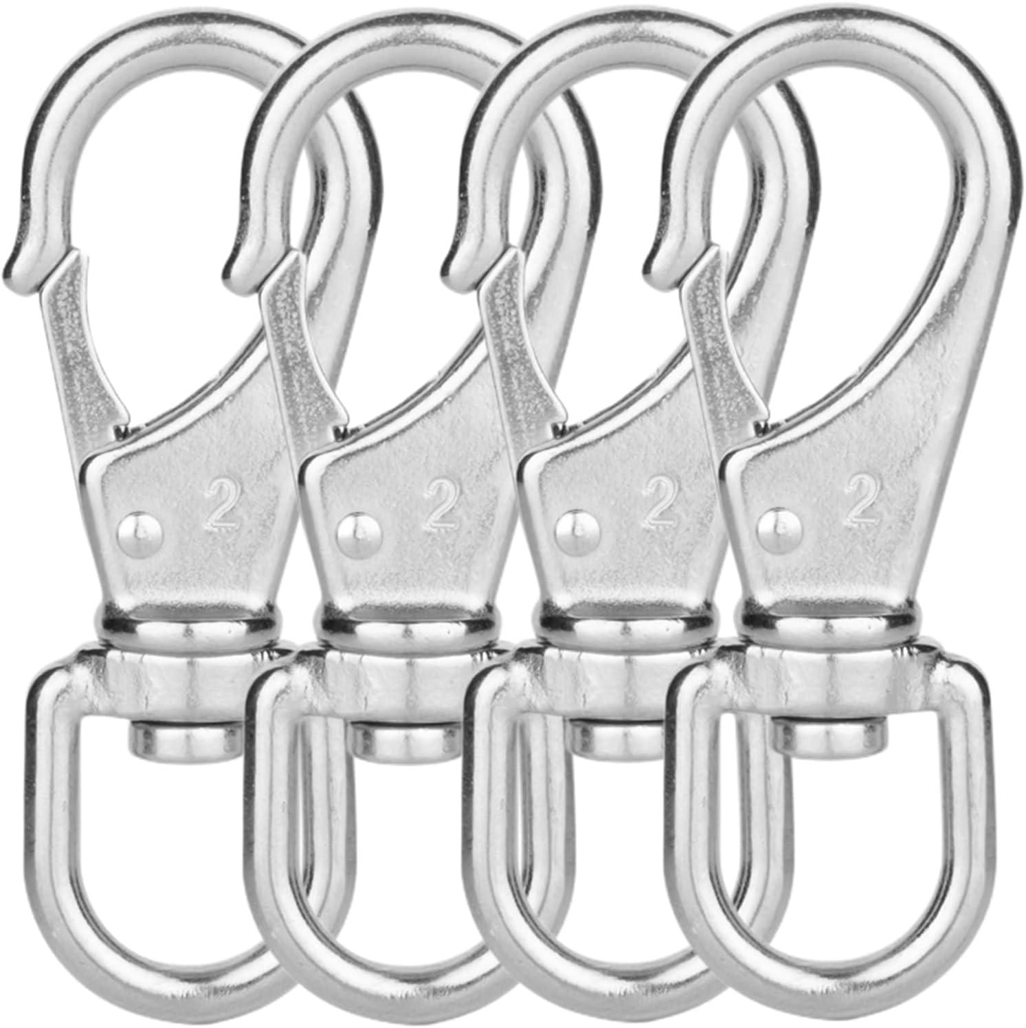 2Pack Stainless Steel 304 Swivel Eye Snap Hooks (Stand 2#/M6), Universal  Marine Scuba Diving Clips, Hardware Spring Buckles for Bird Feeders/Pet
