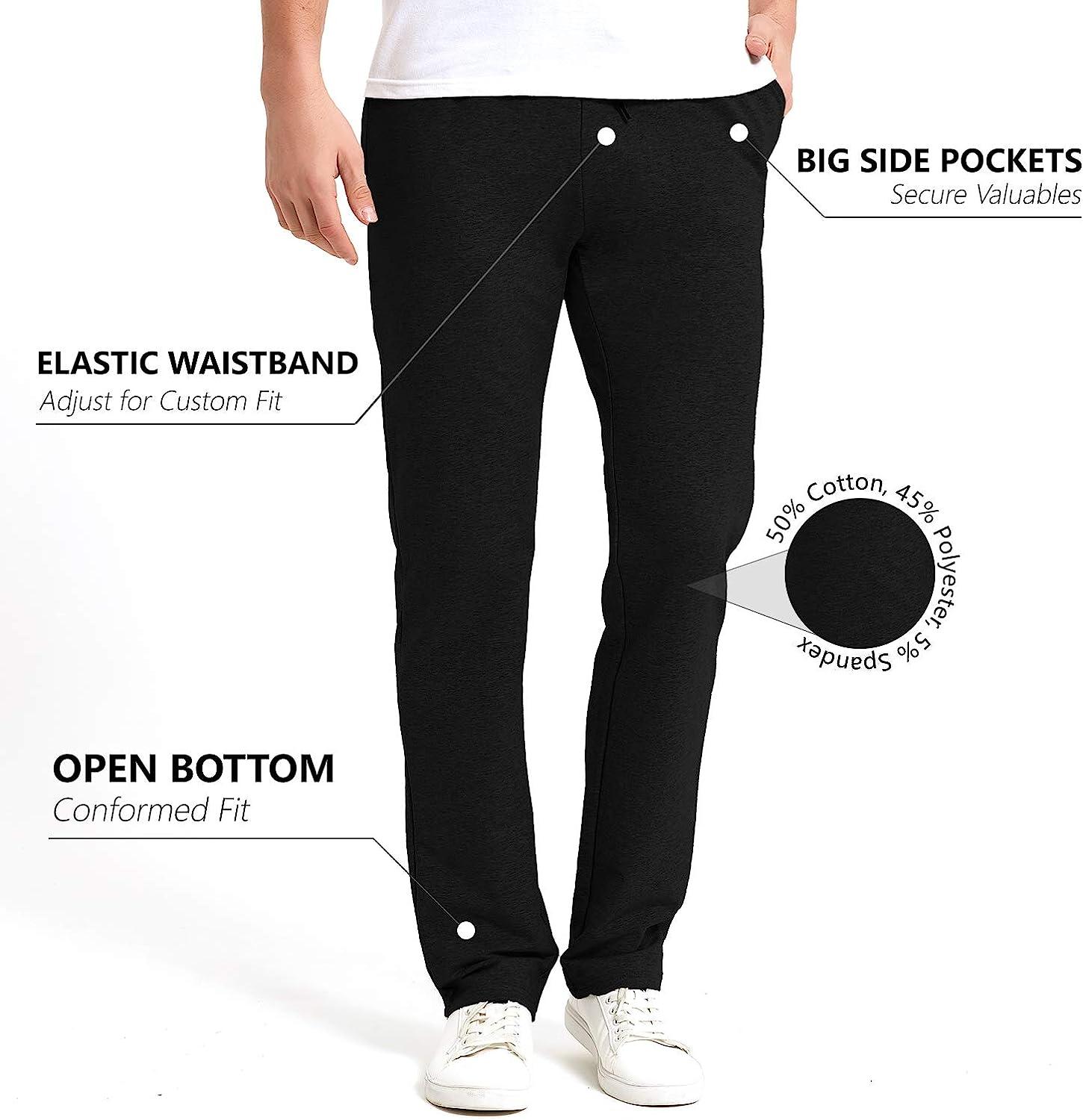 Idtswch 36 Long Inseam Men's Tall Yoga Sweatpants Open Bottom Joggers  Casual Loose Fit Athletic Pants with Pockets Dark Gary : :  Clothing, Shoes & Accessories