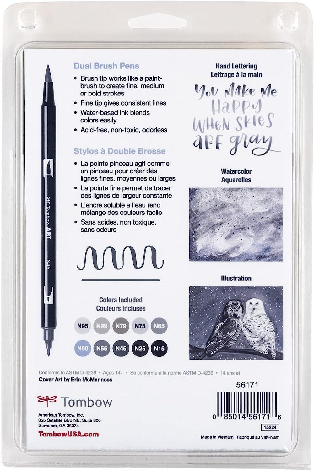 Non Toxic Dual Tip Fiber Watercolor Pen Stamp Art Markers Pens