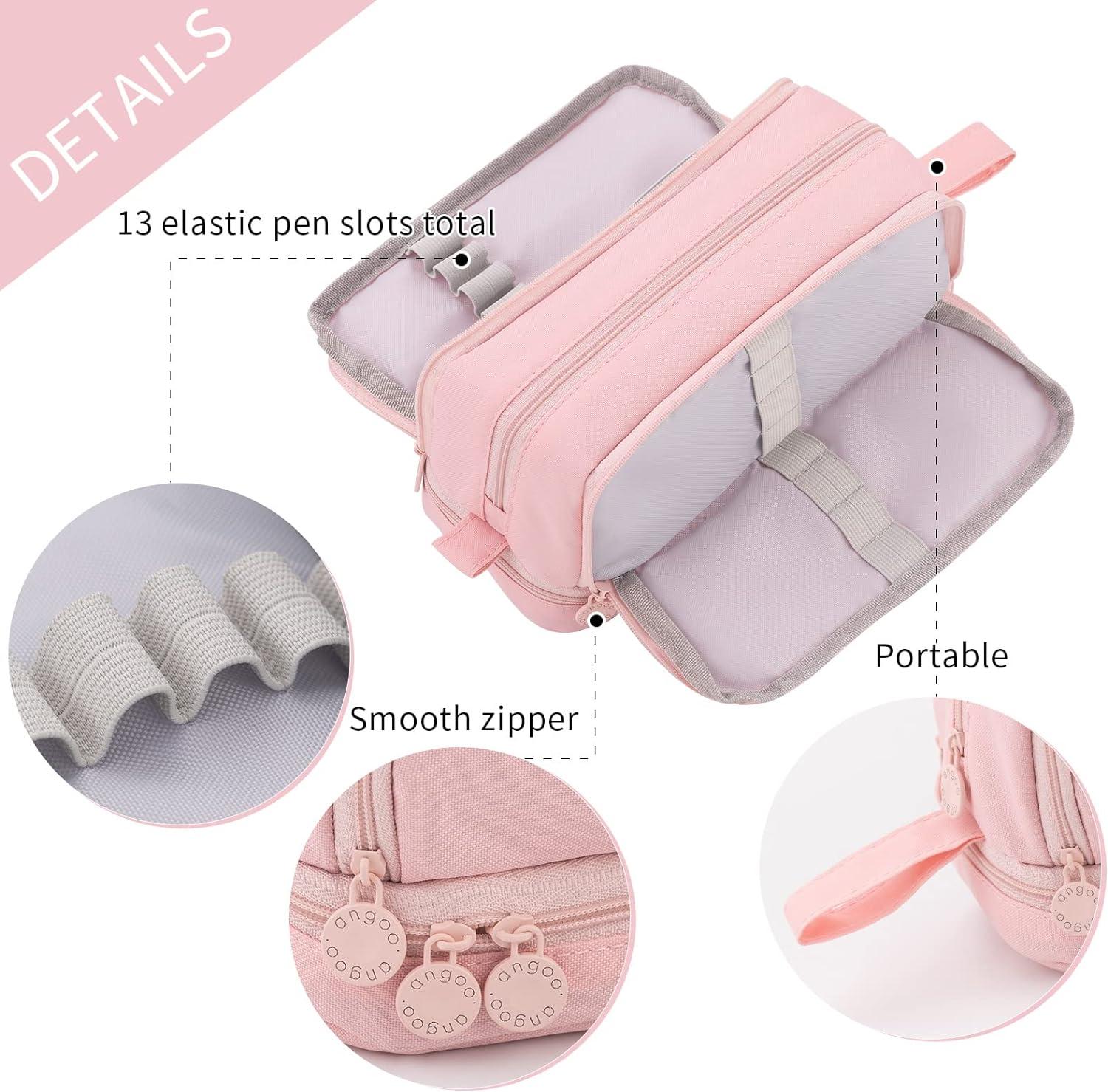 CICIMELON Pencil Case Large Capacity Pouch Pen Bag for Light Pink