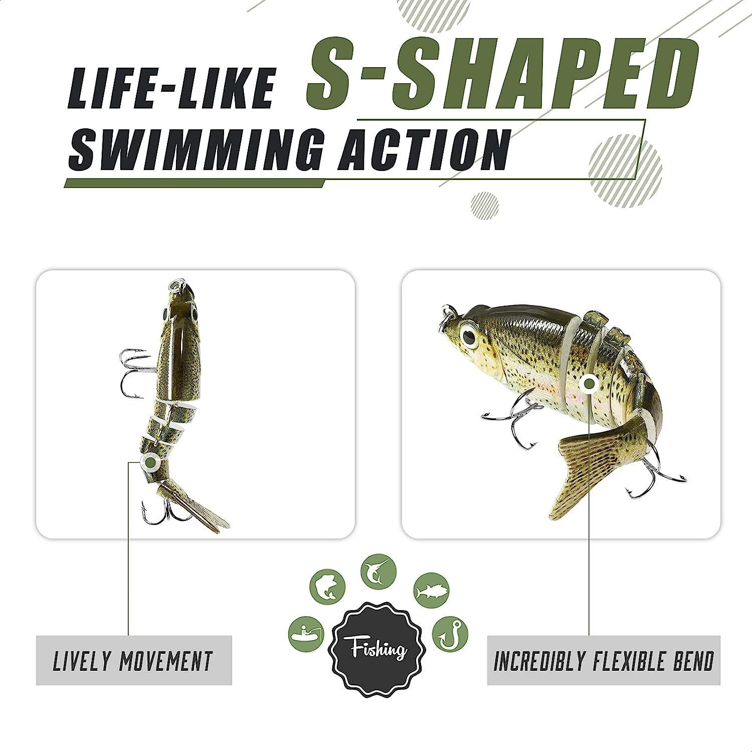 5Pcs Fishing Lures for Bass Trout 1.4~3.9 Multi Jointed Swimbaits Slow  Sinking Bionic Lifelike Swimming Bass Lures Freshwater Saltwater Bass Fishing  baits Kit (Color-A) : : Sports, Fitness & Outdoors