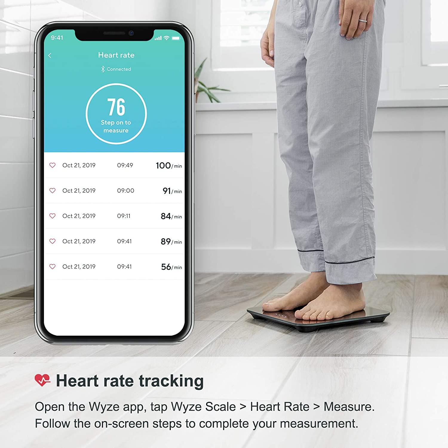 Wyze Scale for Body Weight, Digital Bathroom Scale for Body Fat, BMI, and  Weight Loss, Body Composition Analyzer with App sync with Bluetooth, 400  lb, Black