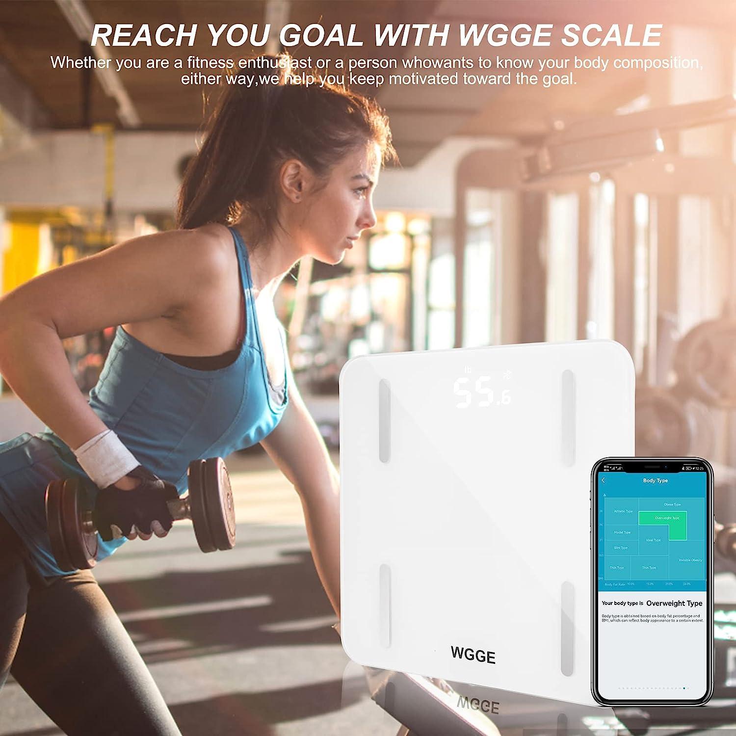 Bluetooth Smart Body Fat Scale with iOS and Android App, Including Weight,  BMI, Body Fat, Muscle Mass, Water Weight, and Bone Mass, etc.