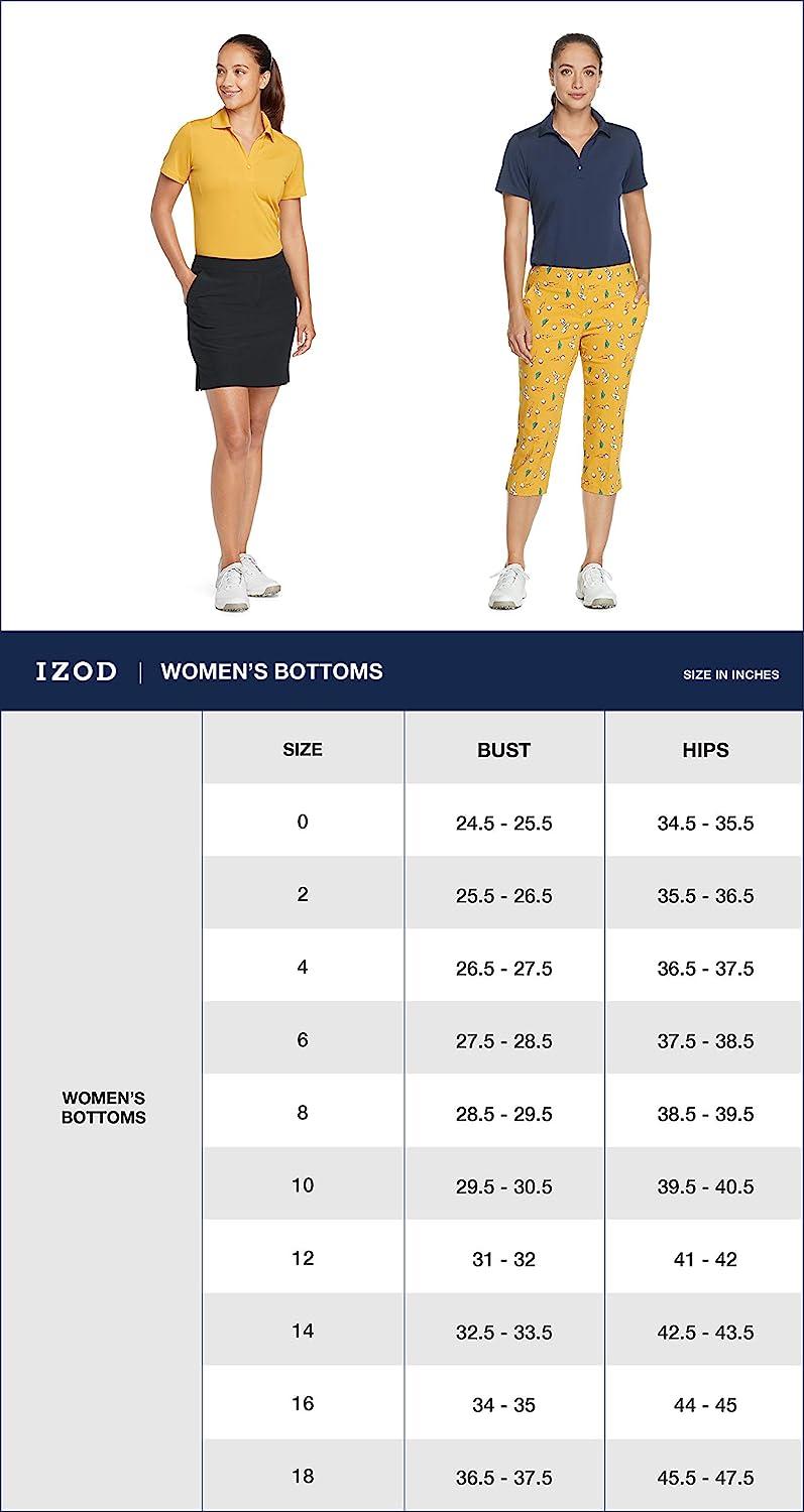 IZOD Women's Golf Stretch Capri Pant with Pockets 10 Nugget Gold Print