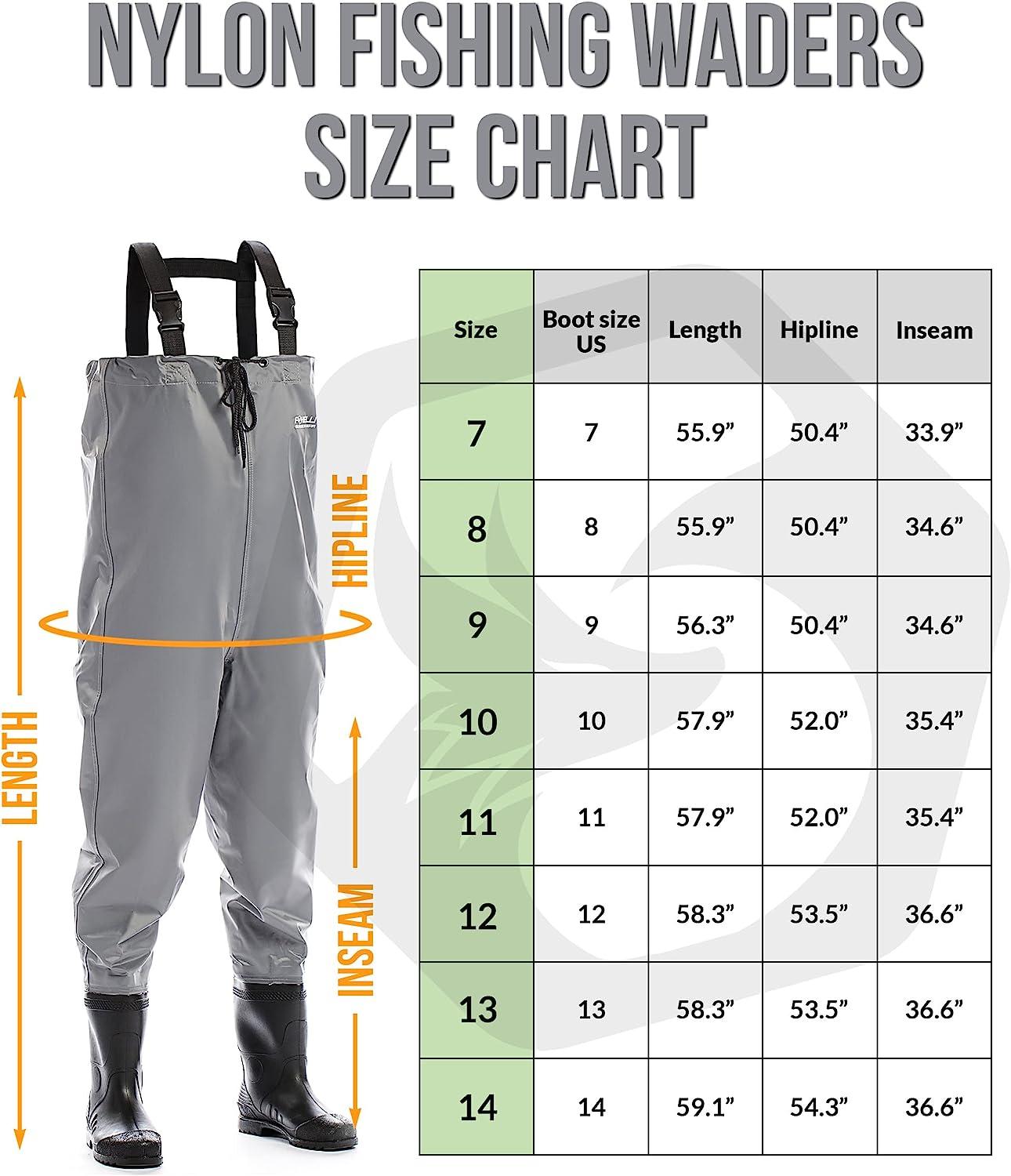PVC Chest Waders Sizes 6 7 8 9 10 11 12 13 14 Fly Fishing Tackle