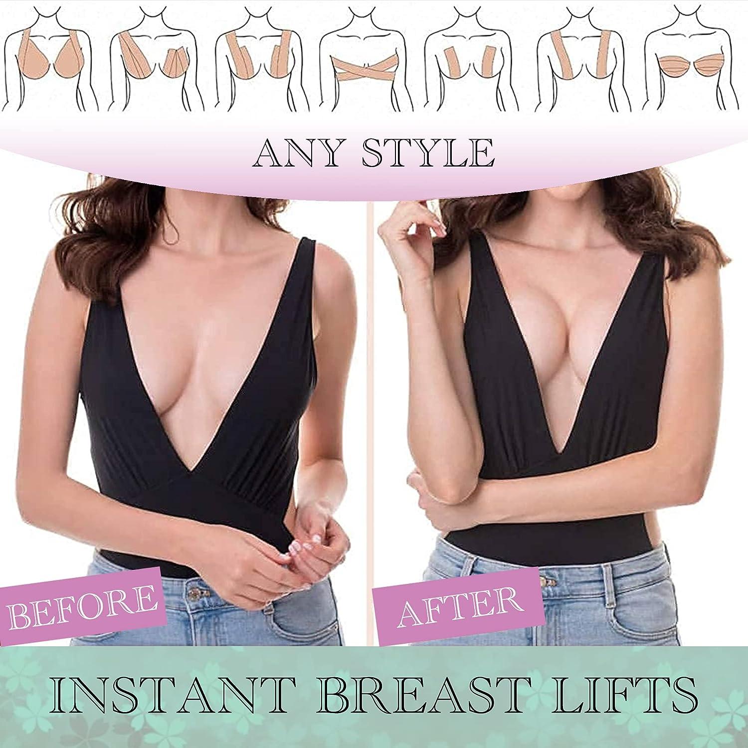  Customer reviews: Breast Lift Tape, Boob Tape for Breast Lift  & Shape, Bob Tape for Large Breast, Breathable Push Up Tape, Invisible  Body Tape, Boobytape Along with 1-Pair Sticky Reusable Silicone