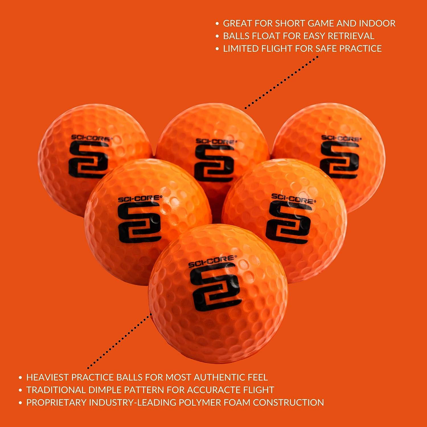 SCI-CORE Practice Golf Balls - Real-Feel Training Golf Balls - Outdoor &  Indoor Golf Practice Balls - Limited Flight Golf Balls - (12 Pack)