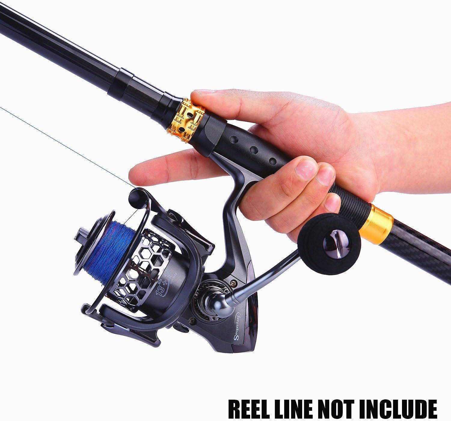 Sougayilang Telescopic Fishing Rod - 24 Ton Carbon Fiber Ultralight Fishing  Pole with CNC Reel Seat, Portable Retractable Handle, Stainless Steel  Guides for Bass Salmon Trout Fishing 1.8m/5.9ft