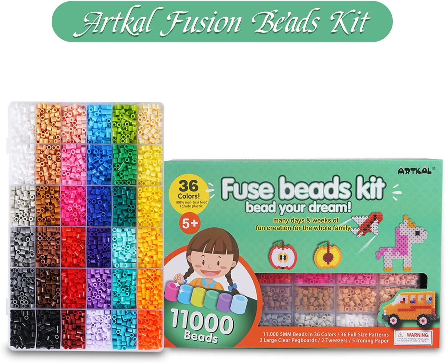 Artkal Fuse Beads Kit 9600 Fusion Beads in 48 Colors, Compatible Perler  Beads Hama Beads 5mm Melting Beads 2 Boxes : : Toys & Games
