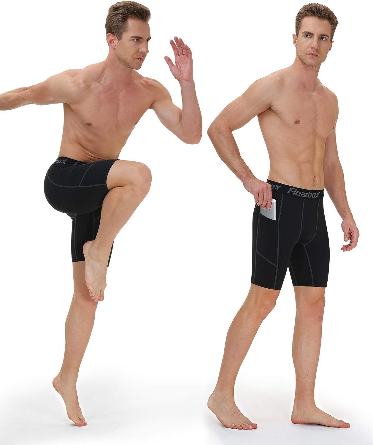 2PCS Men's Sports Gym Compression Shorts Quick Dry Short Tight Bulge Pouch  Pants