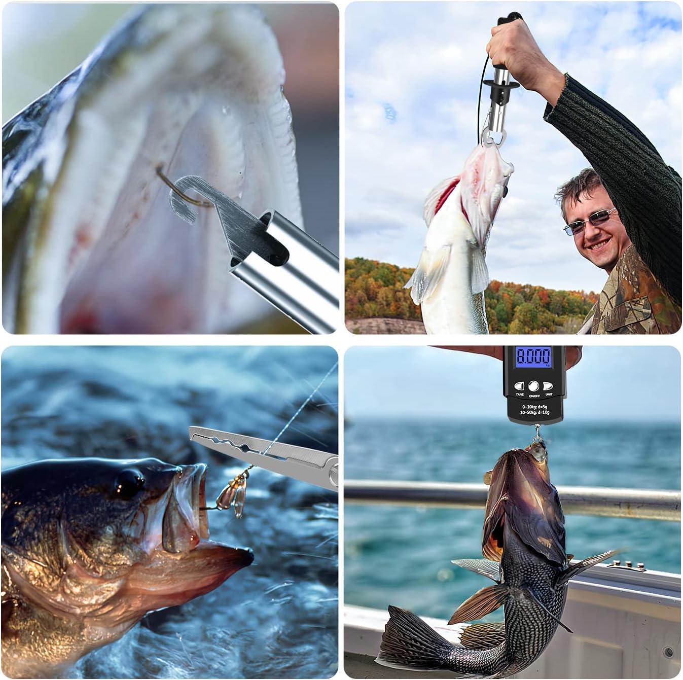 FISHING FISH LIP Gripper Pliers Weight Scale Set Aluminum Hook