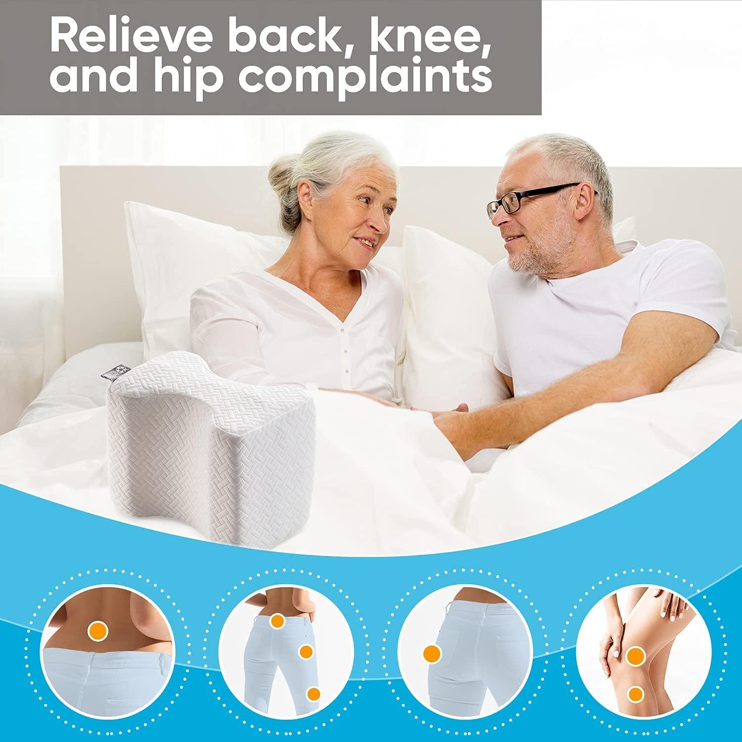 Cilare Knee Pillow for Side Sleepers - Contour Memory Foam Cushion for  Sciatica Pain Relief - Leg, Hip, Joint, Lower Back, Orthopedic, Pregnancy