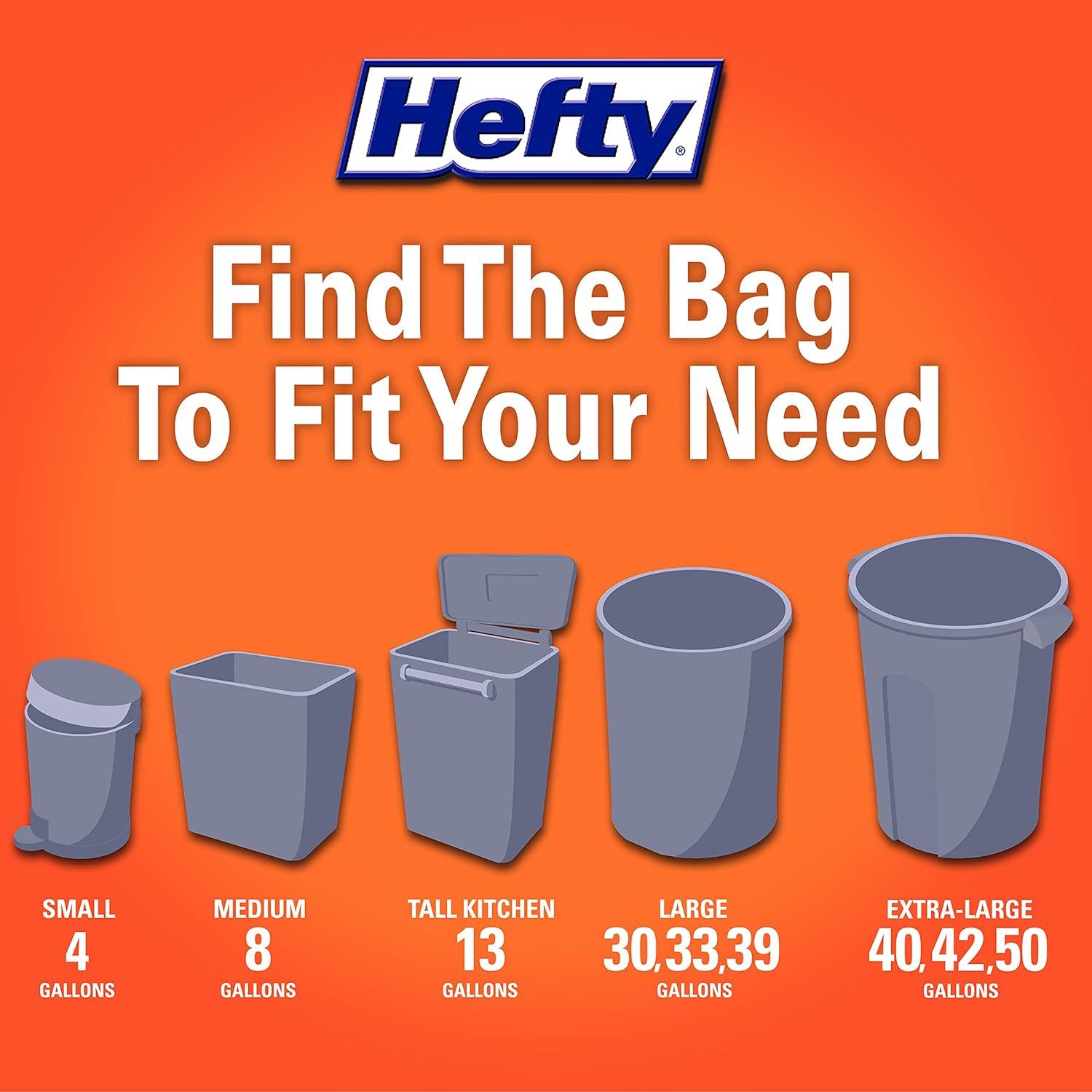 Hefty Ultra Strong Multipurpose Large Trash Bags, Black, Fabuloso