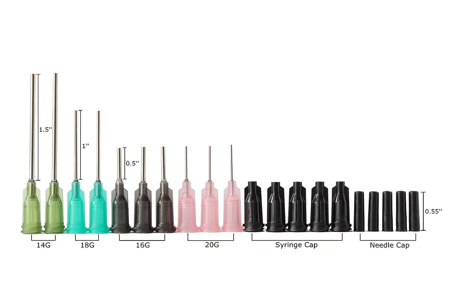 Bstean Syringe Blunt Tip Needles Caps Refilling and Measuring E-Juice,  E-Liquids, E-cigs, Adhesives, Vape, Oil or Glue Applicator (Pack of 20)