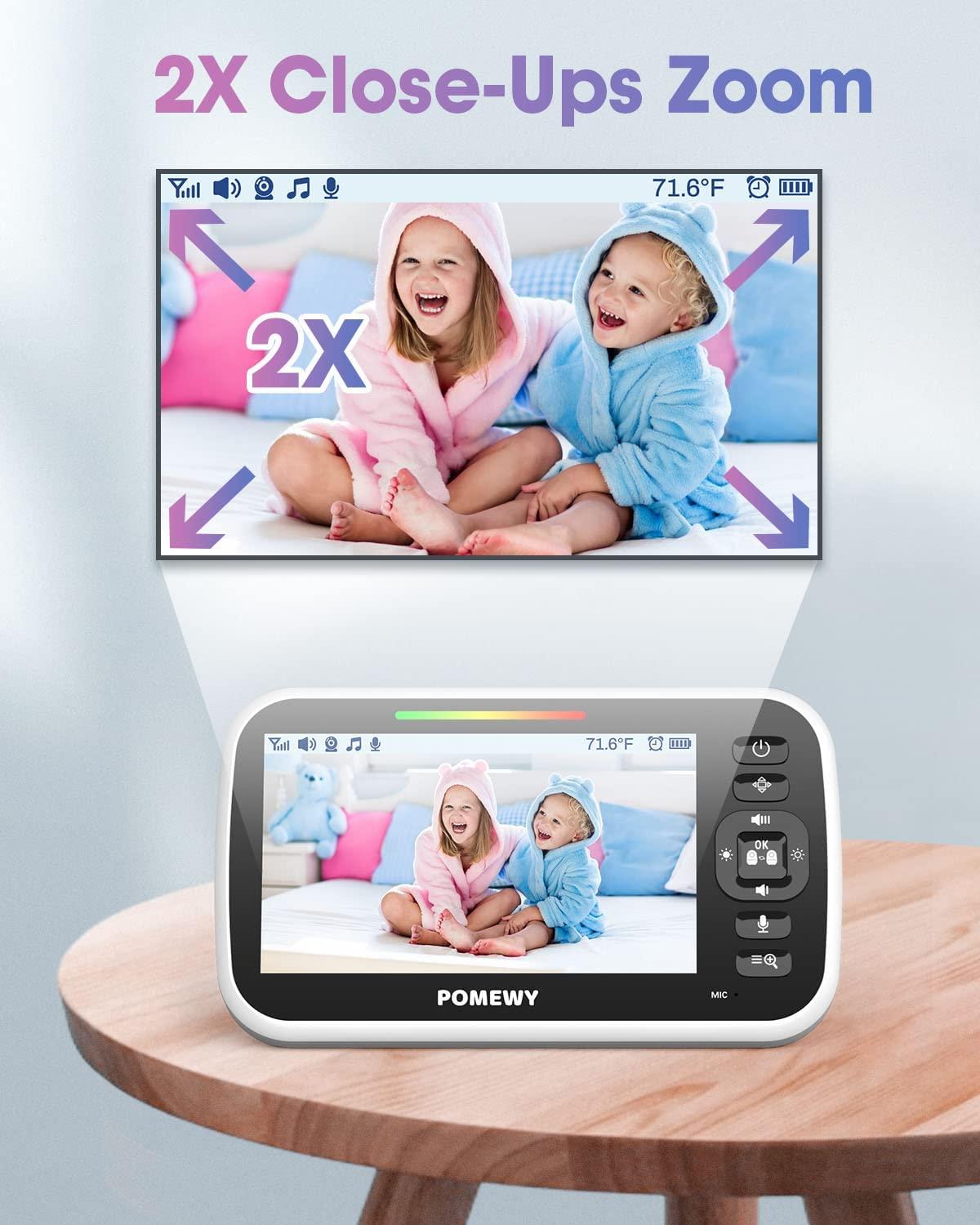 7Electronic Baby Monitor Two Cameras Split Screen 2 Way Audio Night Vision  Babyphone Camera Pan Tilt 4X Zoom Babies Video Nanny - AliExpress