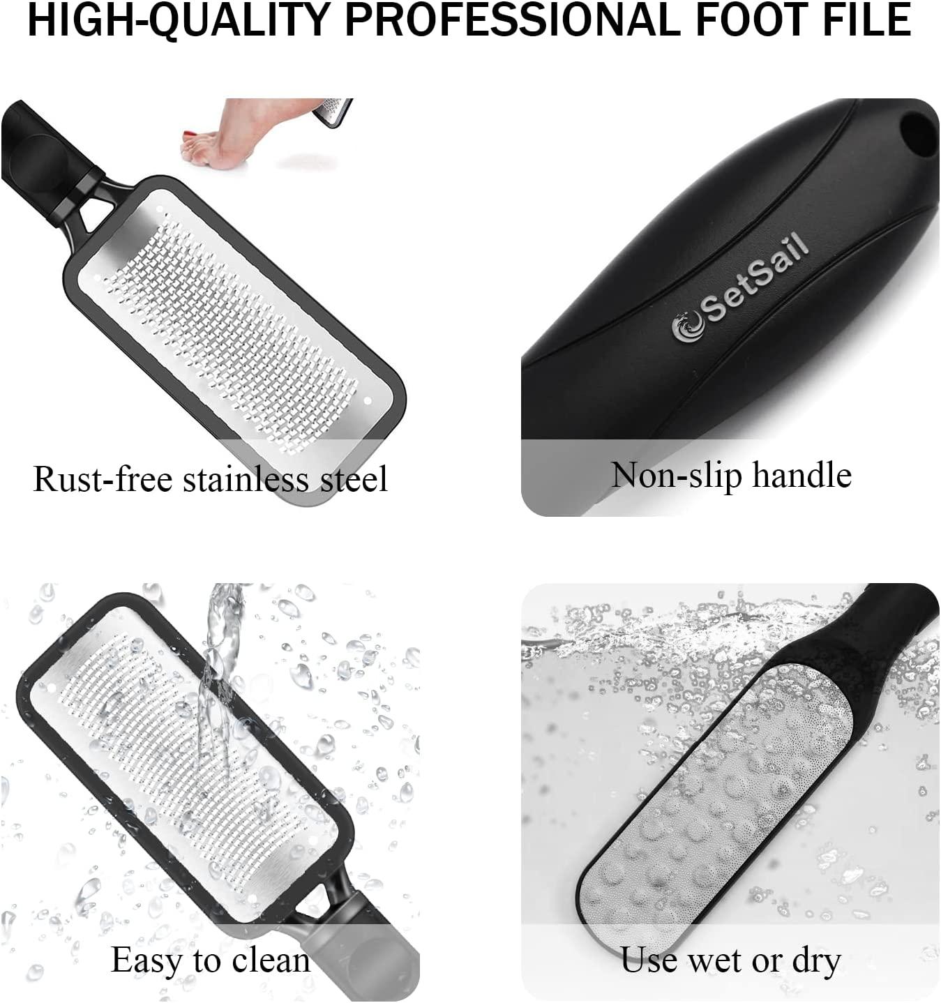 SetSail Foot File Callus Remover Metal Surface Foot Scrubber Premium  Stainless Steel Pedicure Tools Can be Used on Both Wet and Dry Feet Foot  Scraper for Dead Skin Foot Care