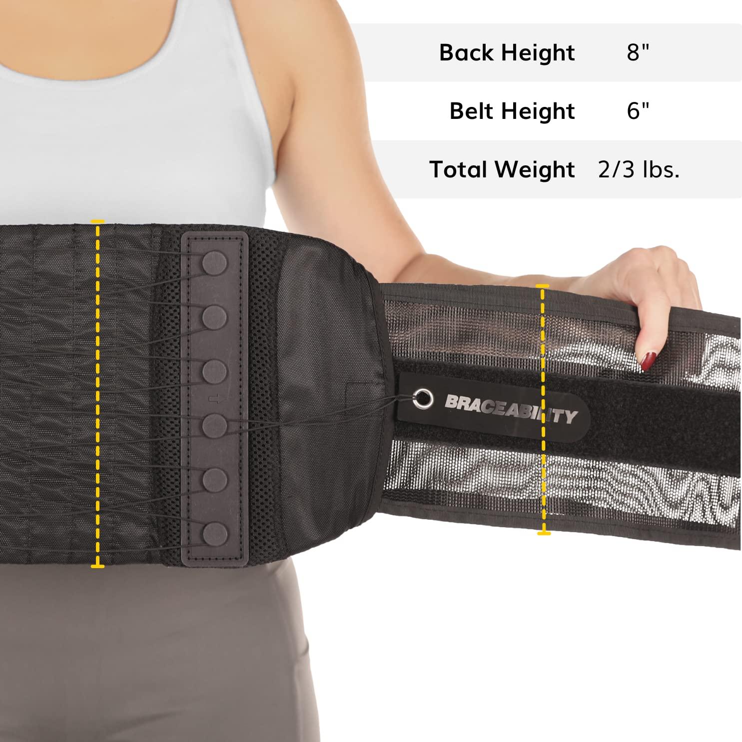 BraceAbility Women's Back Brace for Female Lower Back Pain Treatment &  Lumbar Support (Medium)
