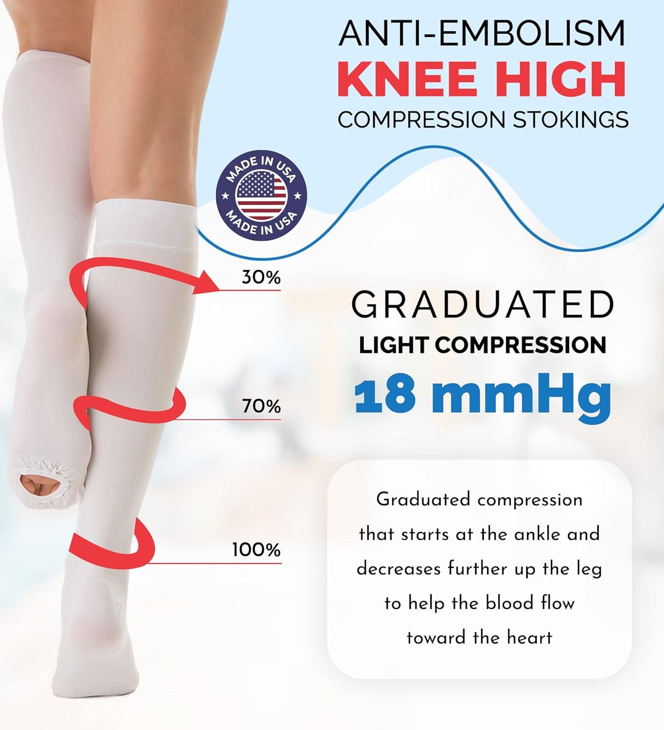 ITA-MED Anti-Embolism Knee High Stockings for Men & Women, Light  Compression Socks (18 mmHg), Medical Orthopedic Support Stockings for  Varicose Veins