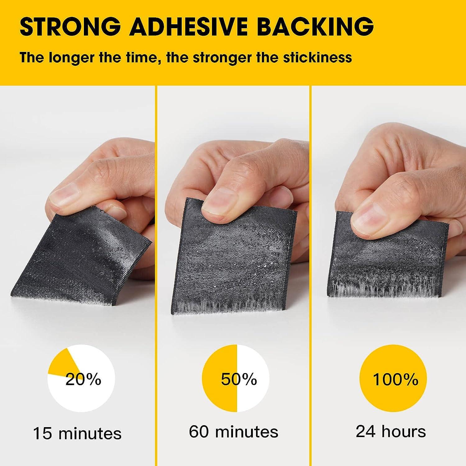 1x4 inch Hook and Loop Strips with Adhesive - 15 Sets Strong Back