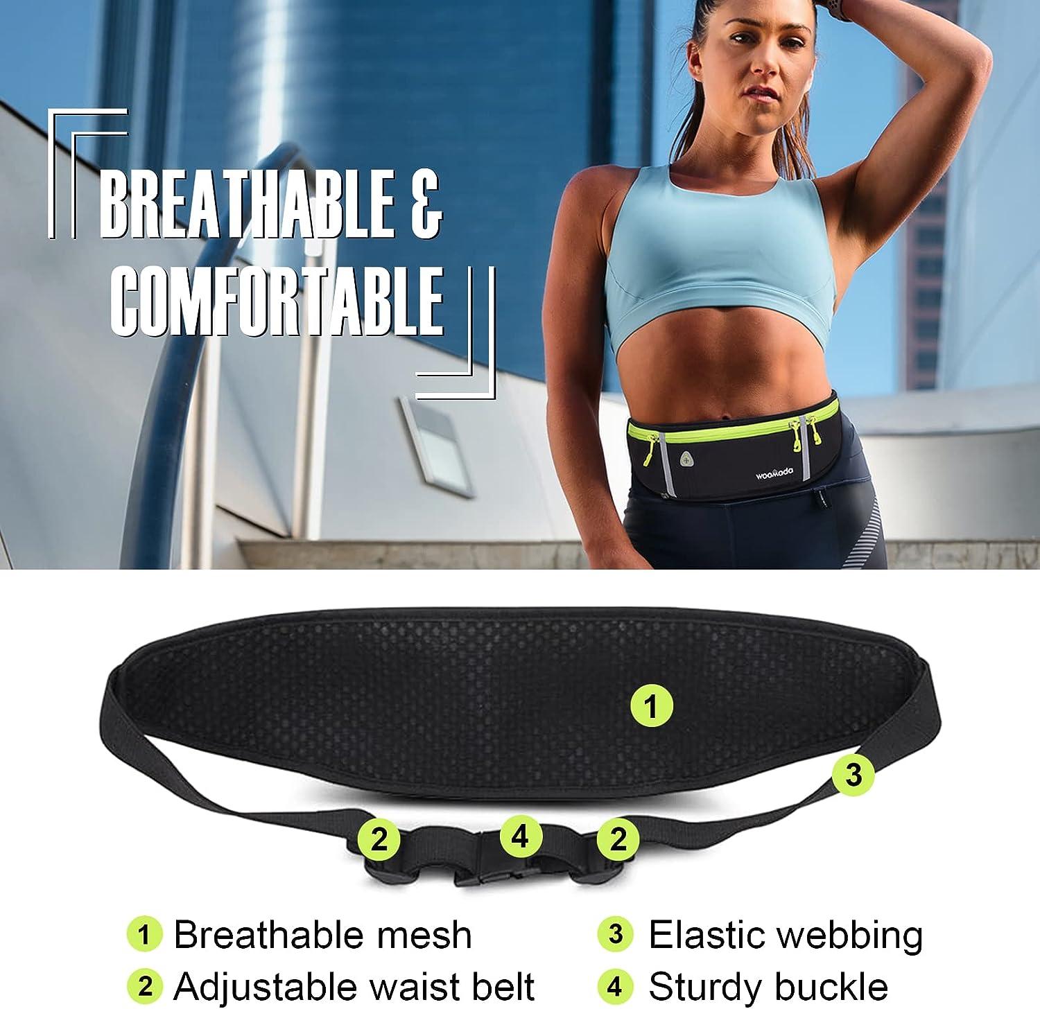 WOOMADA Slim Running Fanny Pack, Adjustable Running Belts with