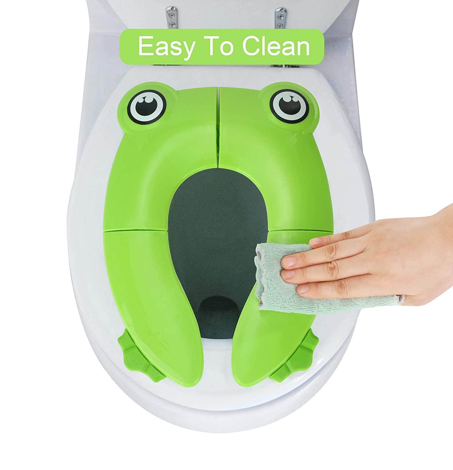 PandaEar Toilet Seat Cover, Folding Travel Toilet Seat for Children and Potty  Training, Portable Silicone Toilet Seat for Toddlers, Boys & Girls with  Non-Slip Silicone Pads