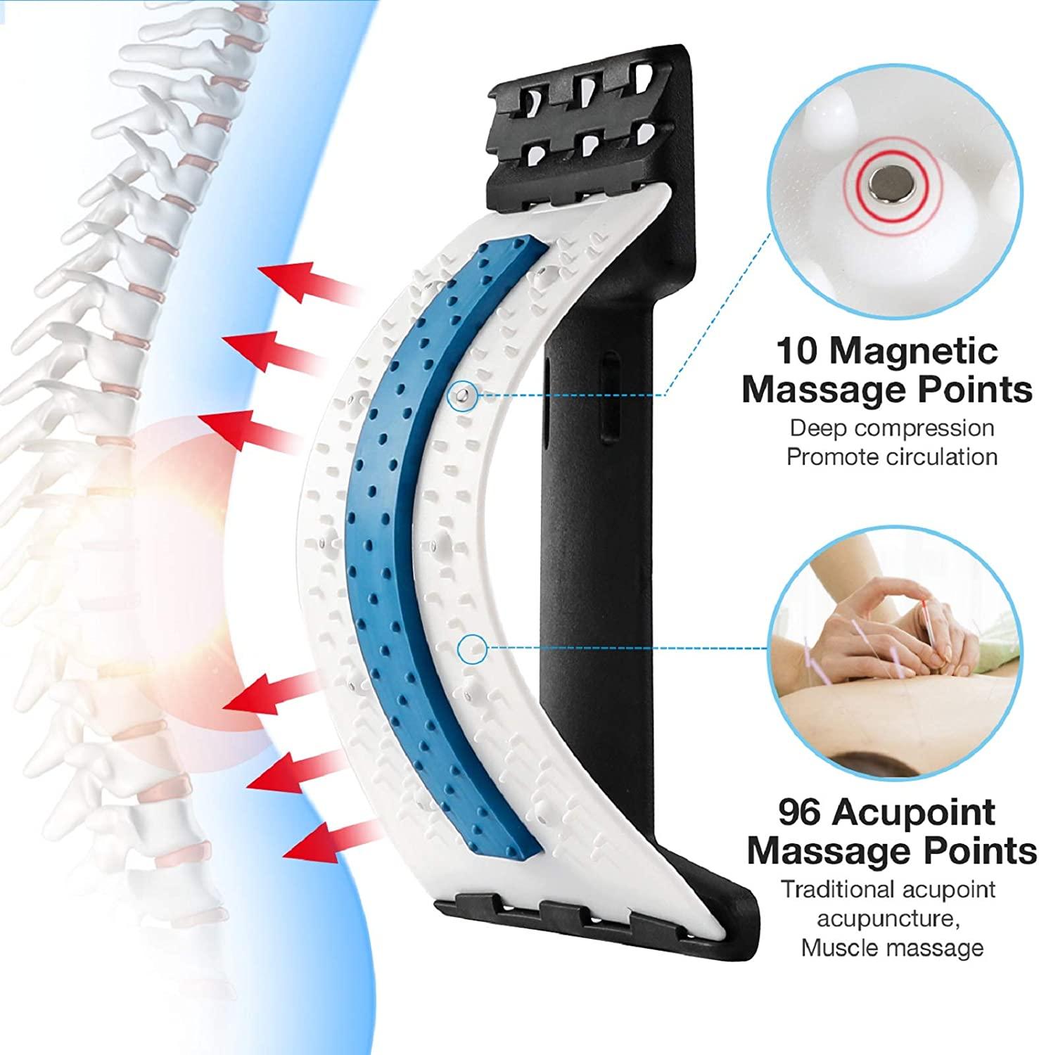 Back Stretcher, Lower Back Pain Relief Device with Magnet, Multi-Level Back  Cracker Back Massager, Lumbar Support Spine Board for Herniated Disc,  Sciatica, Scoliosis 
