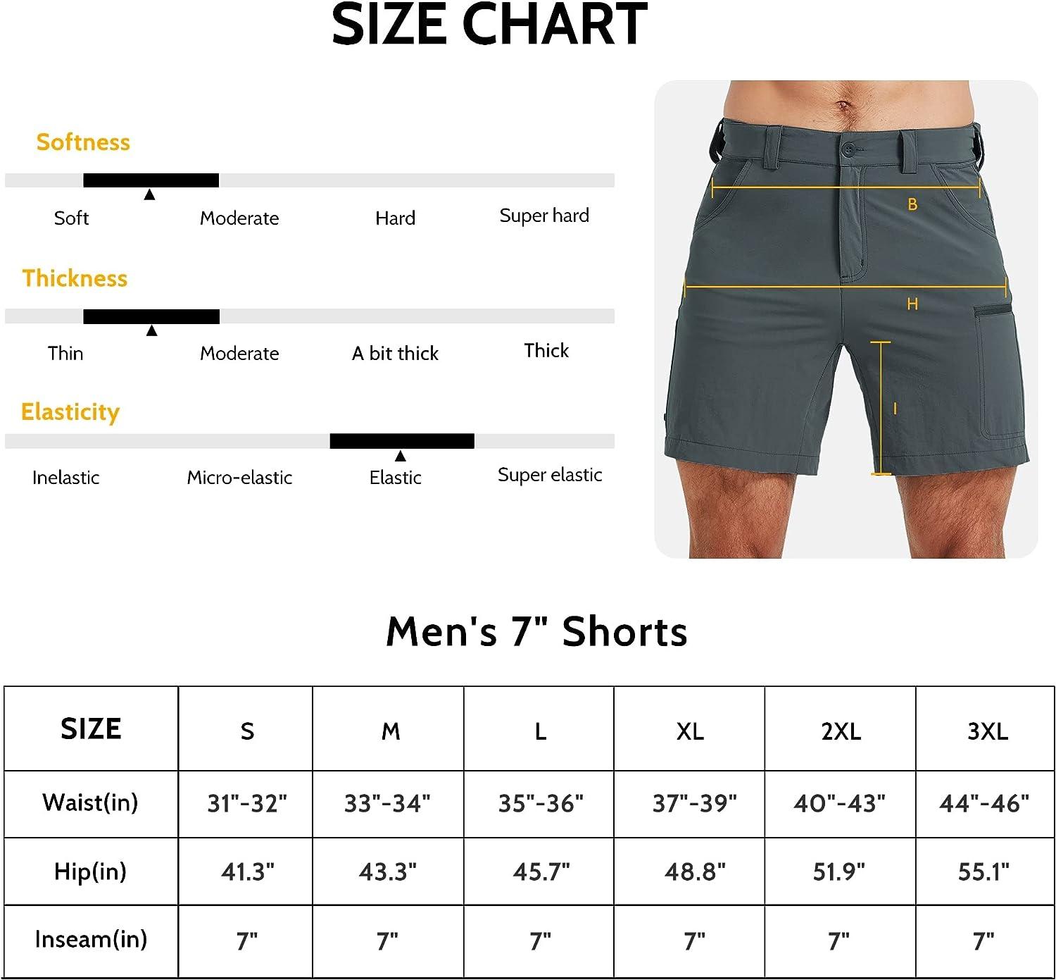 FitsT4 Mens Cargo Hiking Shorts 7 Inch Stretch Water Resistant Quick Dry  Lightweight Outdoor Tactical Shorts Black X-Large