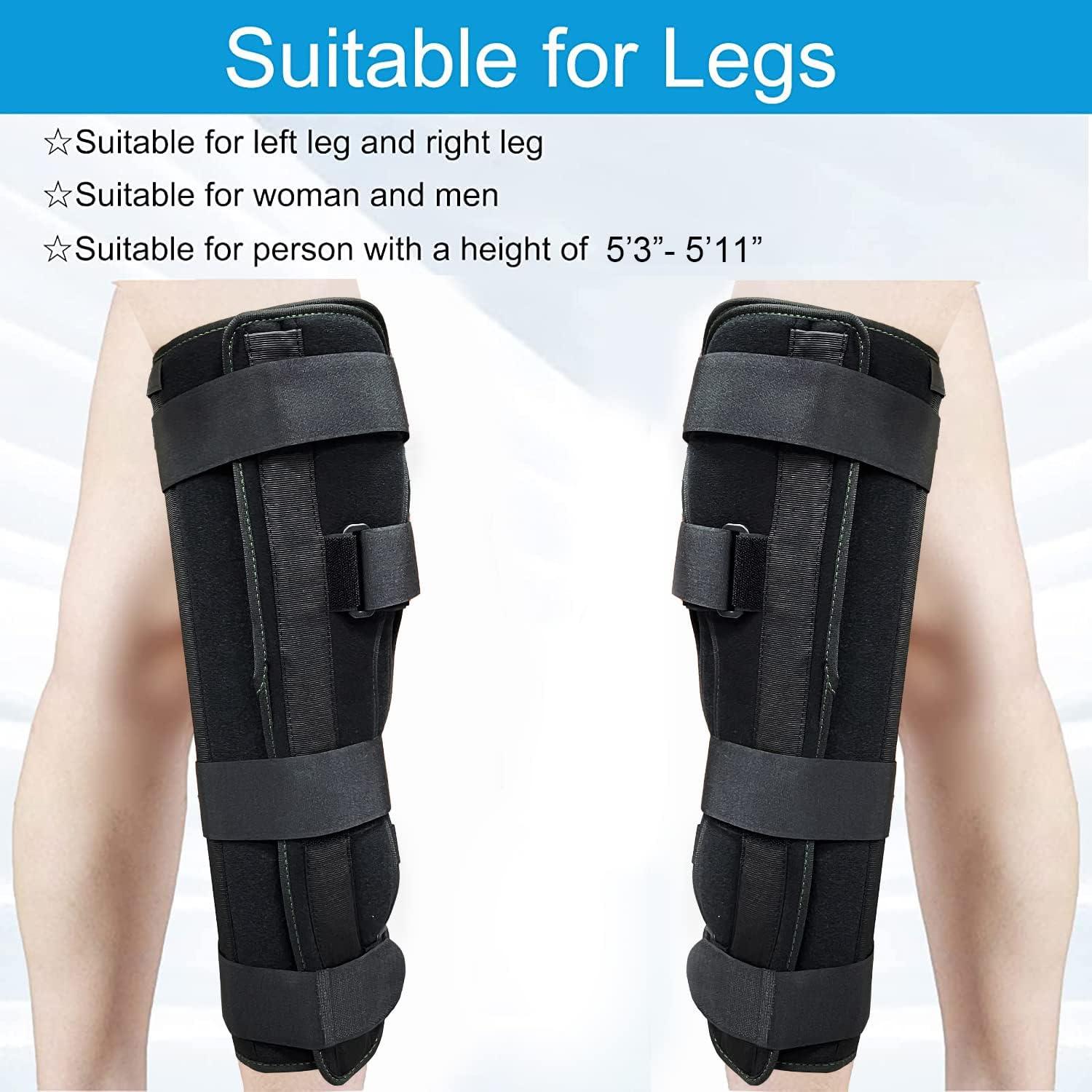 Tri-Panel Knee Immobilizer Full Leg Brace - Breathable and Lightweight -  Straight Leg Support - Knee Splint 21.7 / 55cm : : Health &  Personal Care