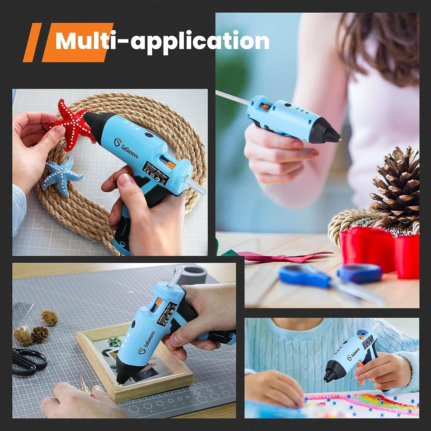 Cordless Rechargeable Hot Glue Gun with 25 Pcs Glue Sticks for