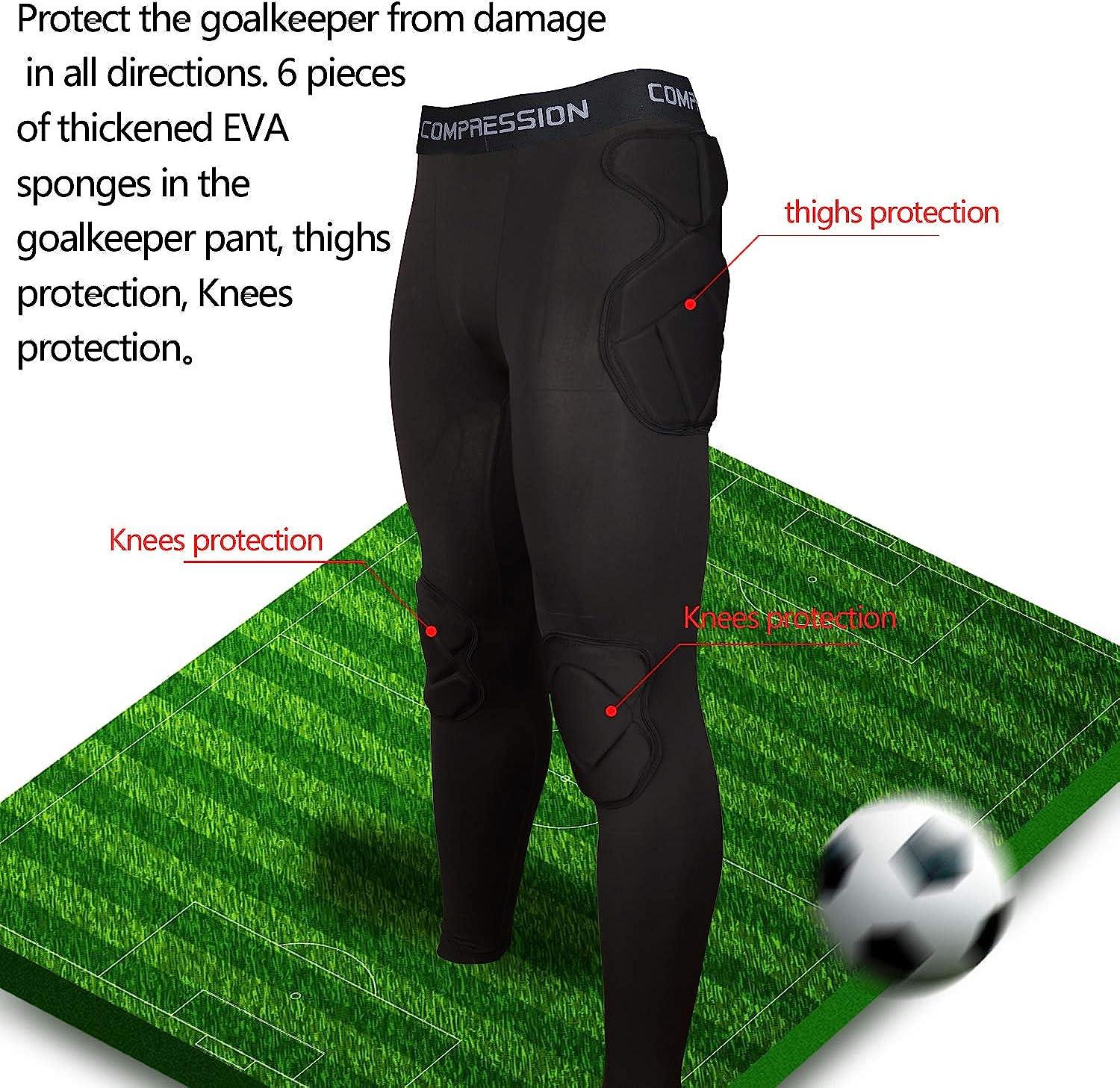 Men's Padded Compression Pants W/Knee Pads,Goalkeeper Soccer Protective Pant  (XL) : : Clothing, Shoes & Accessories