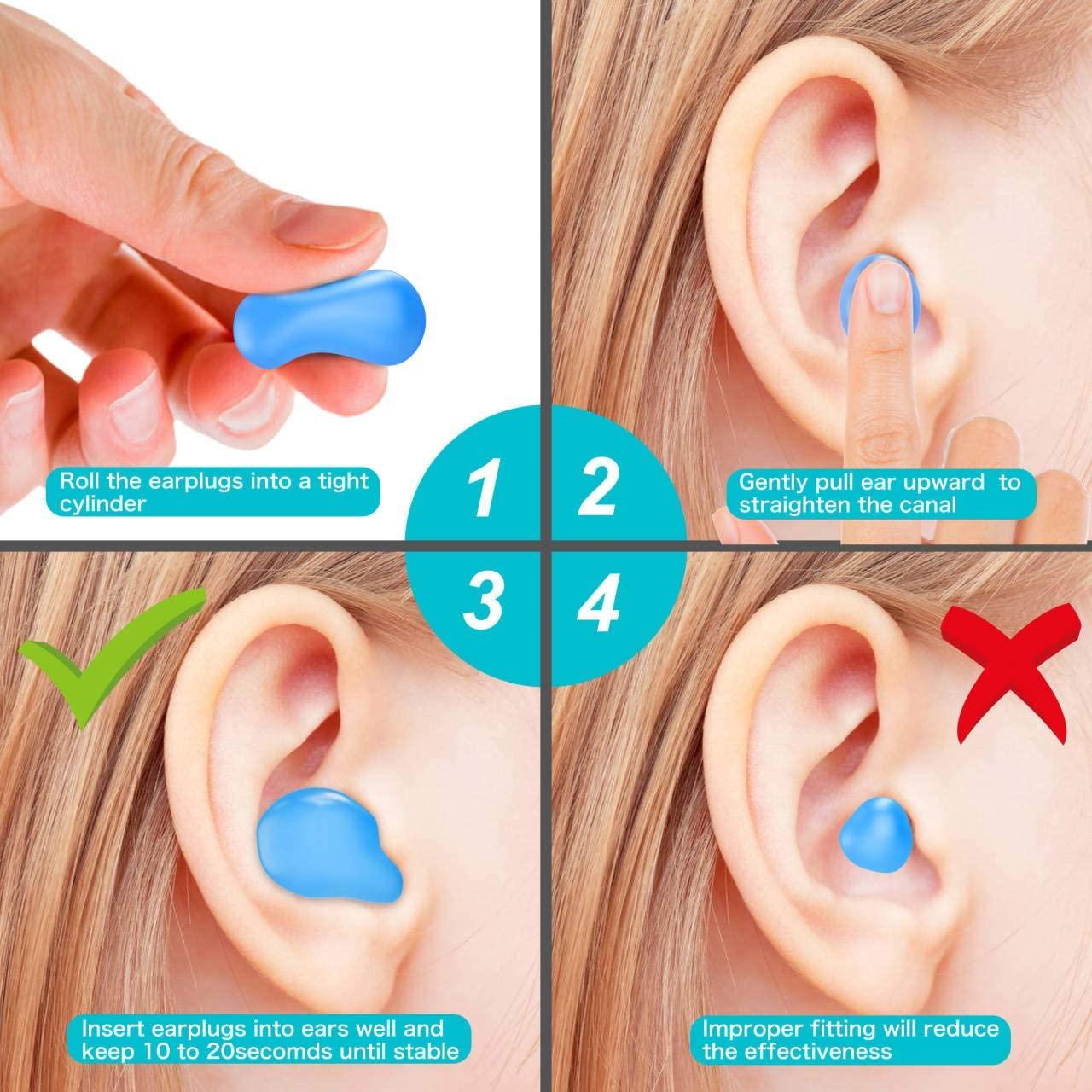 PQ Wax Ear Plugs for Sleep - 28 Silicone Wax Earplugs for Sleeping and  Swimming - Gel Plugs for Noise Cancelling & Ear Protection - Earplugs with  Sound Blocking Level 32 Db, 28 Pillows 