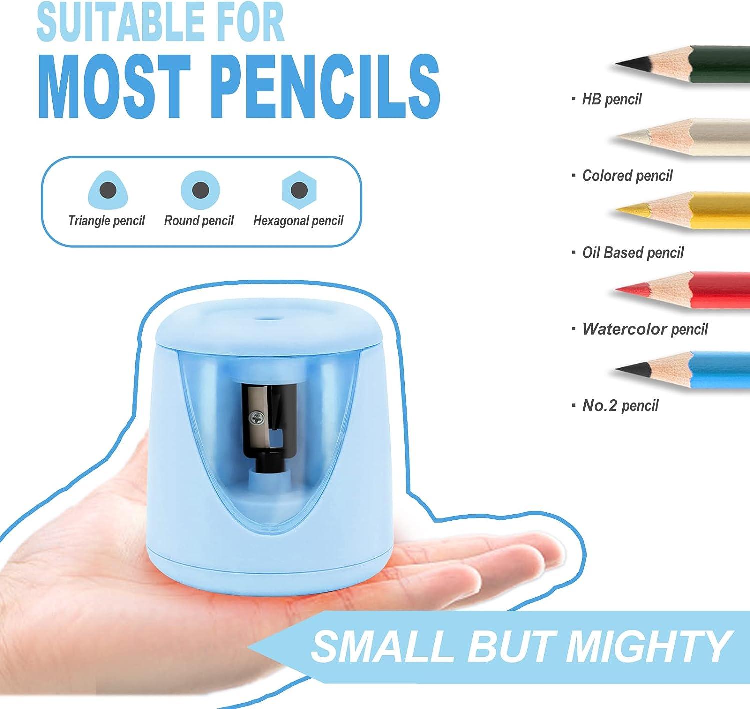 Sonuimy Pencil Sharpeners, 4 Pcs Pencil Sharpeners Manual,Dual Holes  Compact Colored Handheld Pencil Sharpener for Kids with Lid Adults Students