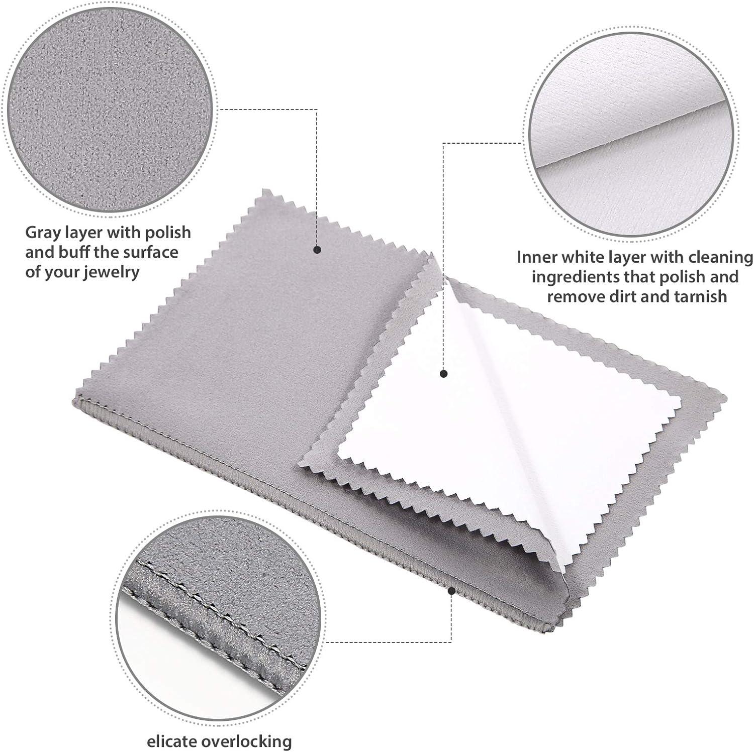 3 Pack Silver Polishing Cleaning Cloth, Keeps Jewelry Clean and Shiny.(1  Pack10'' x 12''+2 Pack 6'' x 8'')