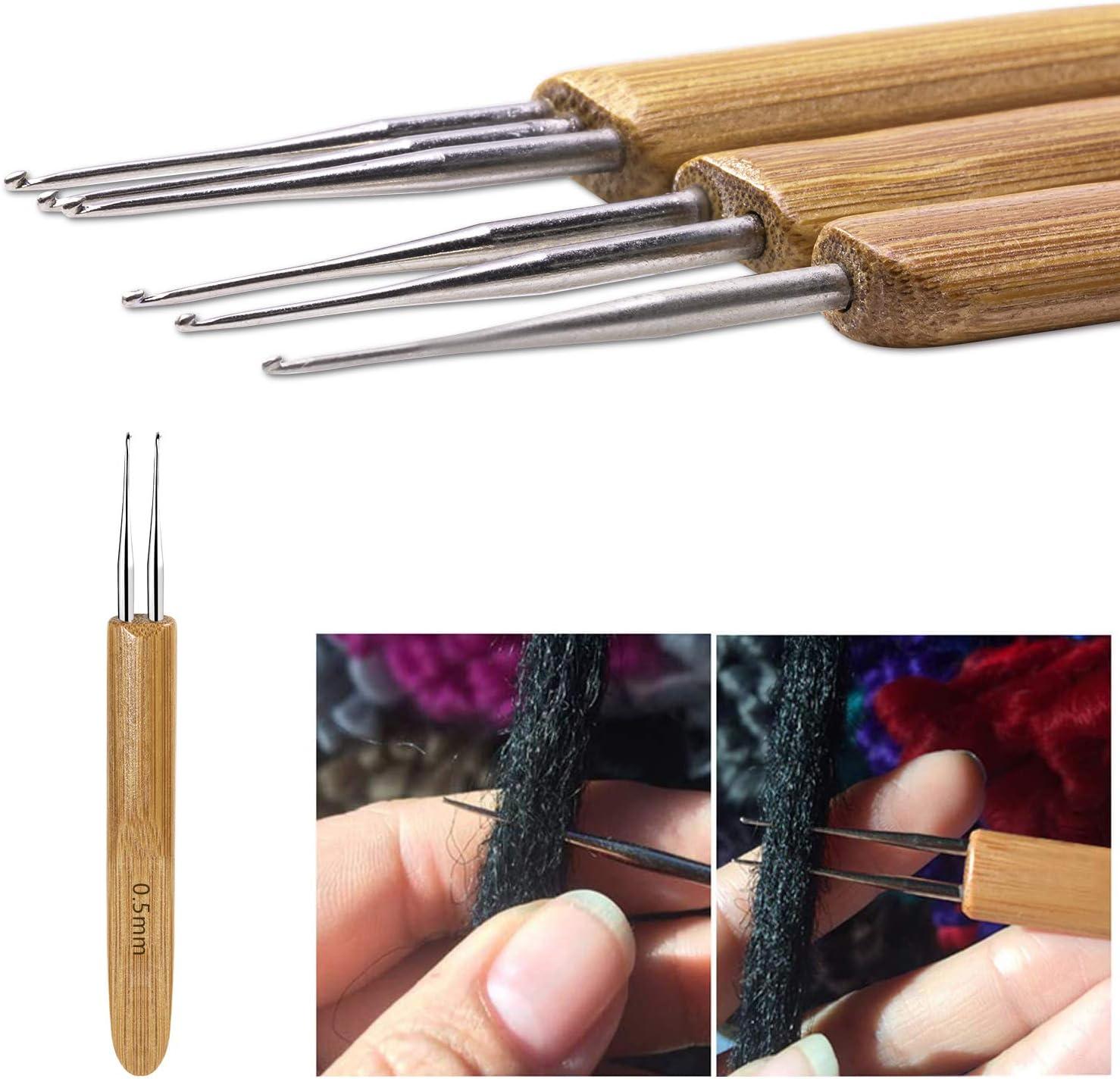  5pcs Dreadlock Crochet Needle, Stainless Steel Crochet Hair  Needle Set Dread Locking Hair Tools for Braid Locking Craft and Braiding  Crochet Craft (0.5mm, 0.75mm)