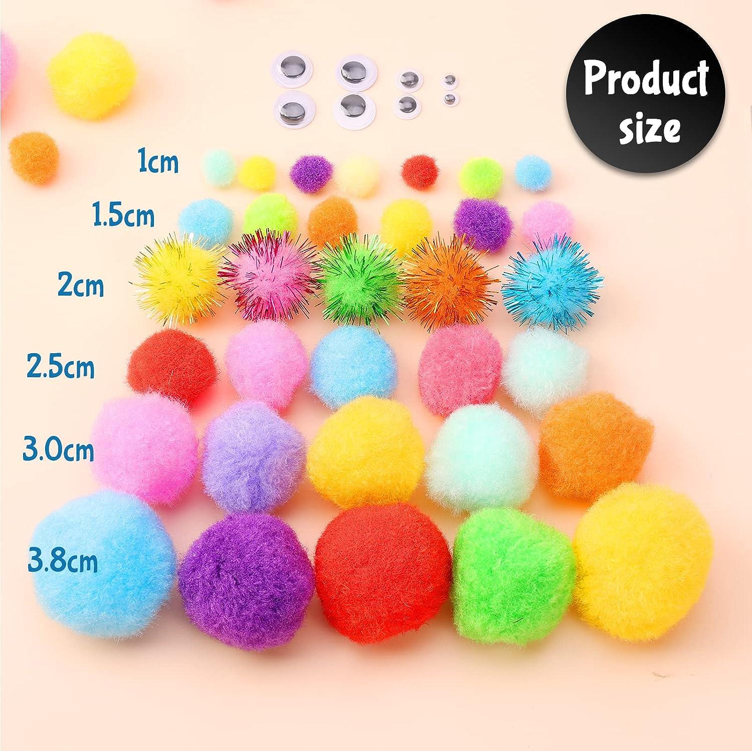 1500 Pieces Pompoms for Crafts,Small Size 1CM Small Pom Poms for Crafts,Pompoms