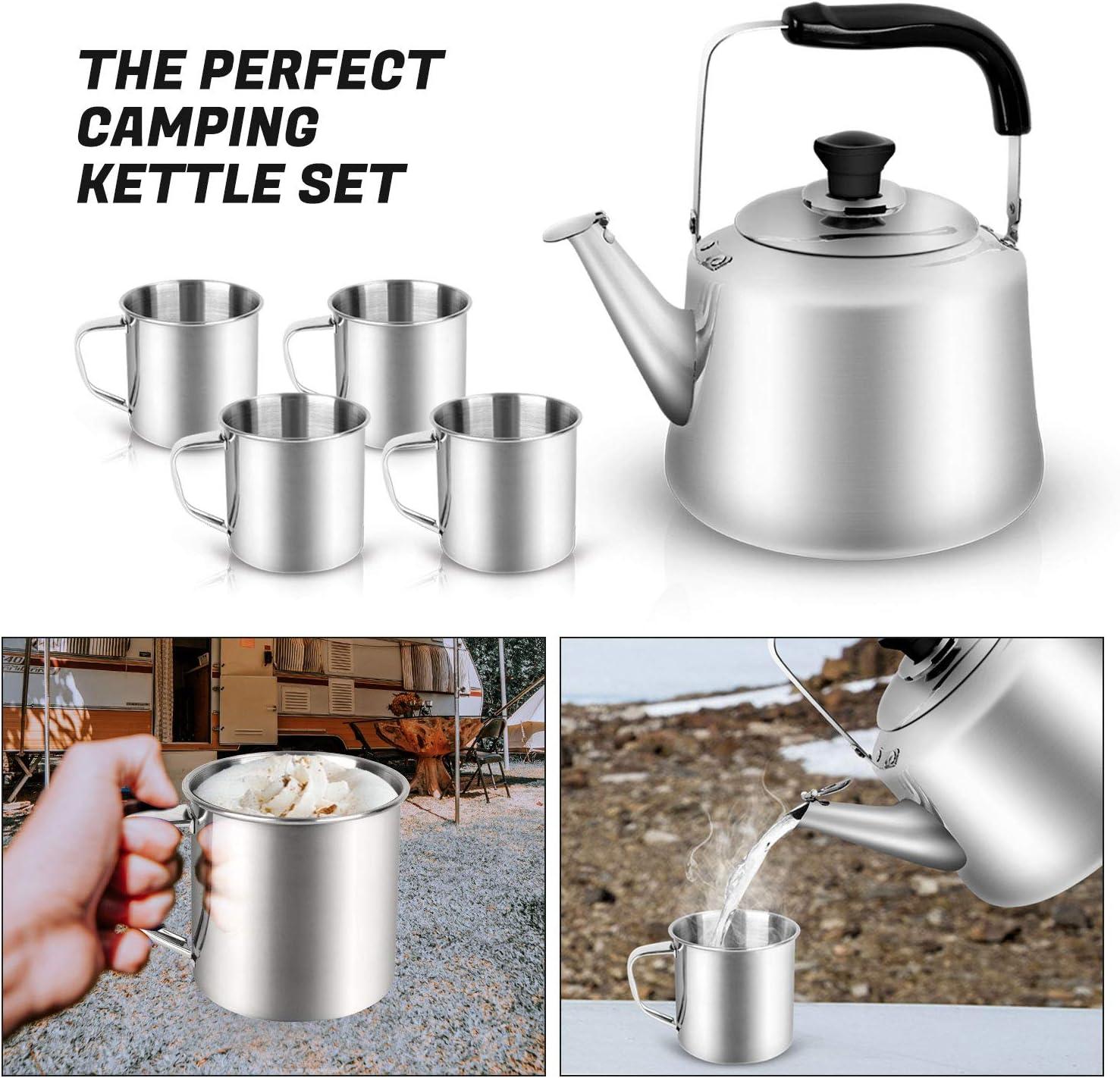 Outdoor Durable Stainless Steel Backpacking Camping Kettle Coffee