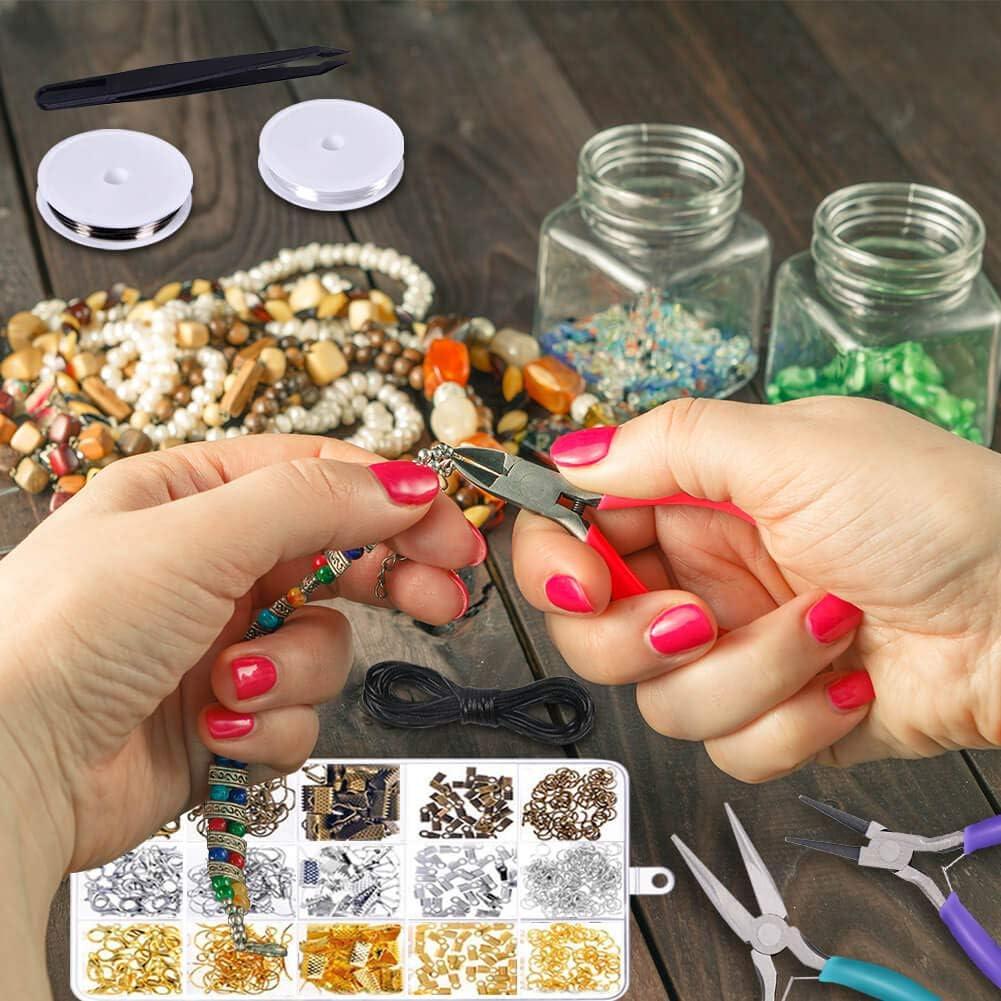 Anezus Jewelry Repair Kit with Jewelry Pliers Jewelry Making Tools Beading  String and Jewelry Making Supplies for Jewelry Repair Jewelry Making and  Beading