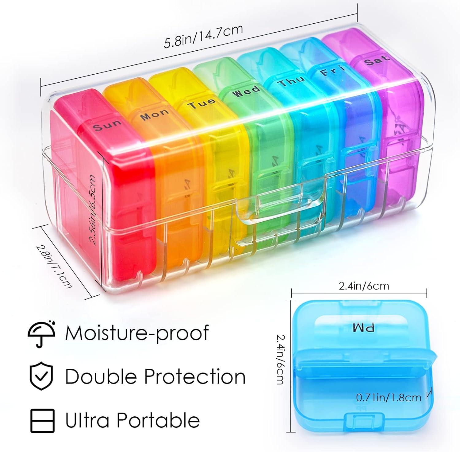 Cruxer Weekly Pill Box Organiser Am Pm 2 Times Medicine Box Daily