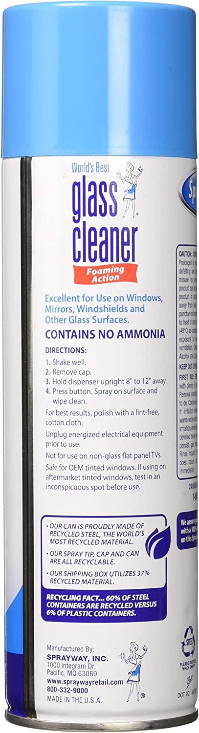 Sprayway Streakless Glass Cleaner 19 oz (3 Pack) Made in USA, Blue and