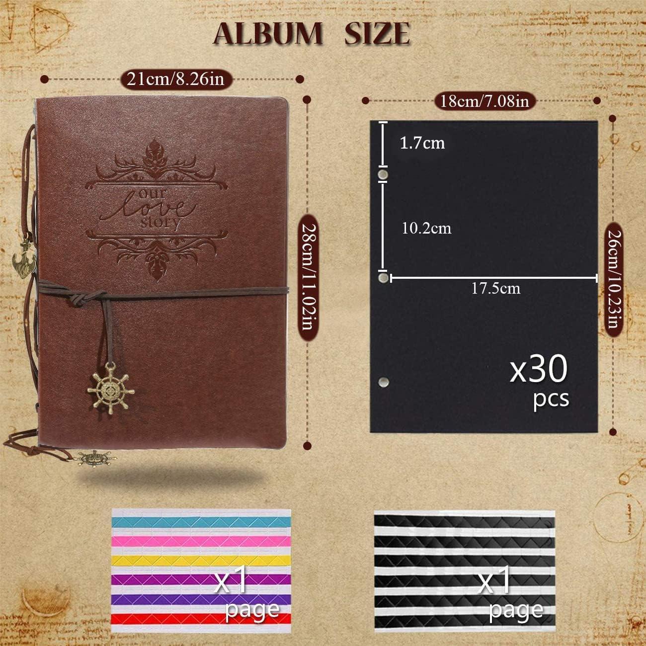 Self-Adhesive Photo Album Leather Cover Sticky 40 Pages DIY Magnetic  Scrapbook Family Picture Albums for Christmas Wedding Birthday Travel Baby  Gifts Hold 4X6 5X7 6X8 8X10 Photos Book Black : : Home