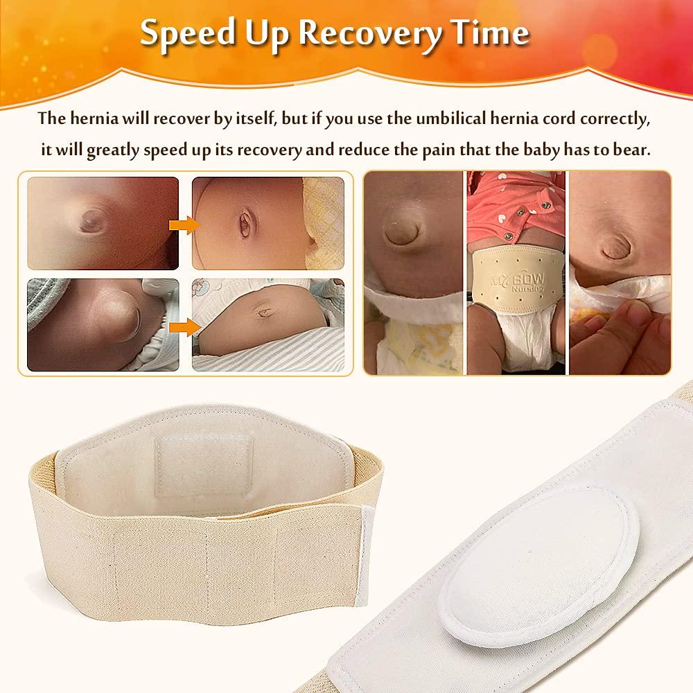  Mybow Umbilical Hernia Belt Baby Belly Button Band + 4 PCS of  Baby Belly Band Newborn Tummy Wrap Navel Hernia Belt Home Birth Belly  Protector Cover : Baby