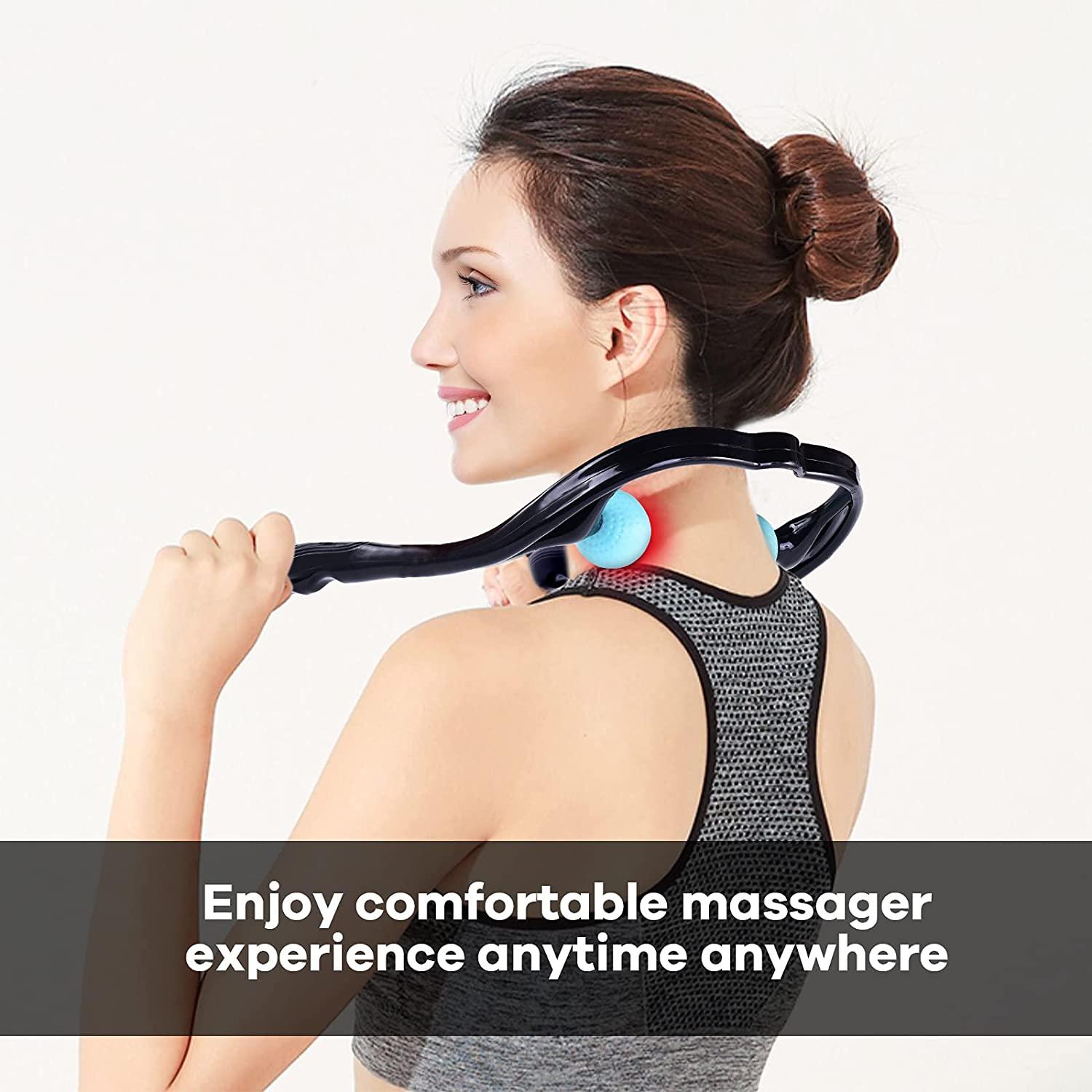 Veewook Neck Manual Massager Balls Handheld Manual Neck Back And Shoulder Massage Relax Stick
