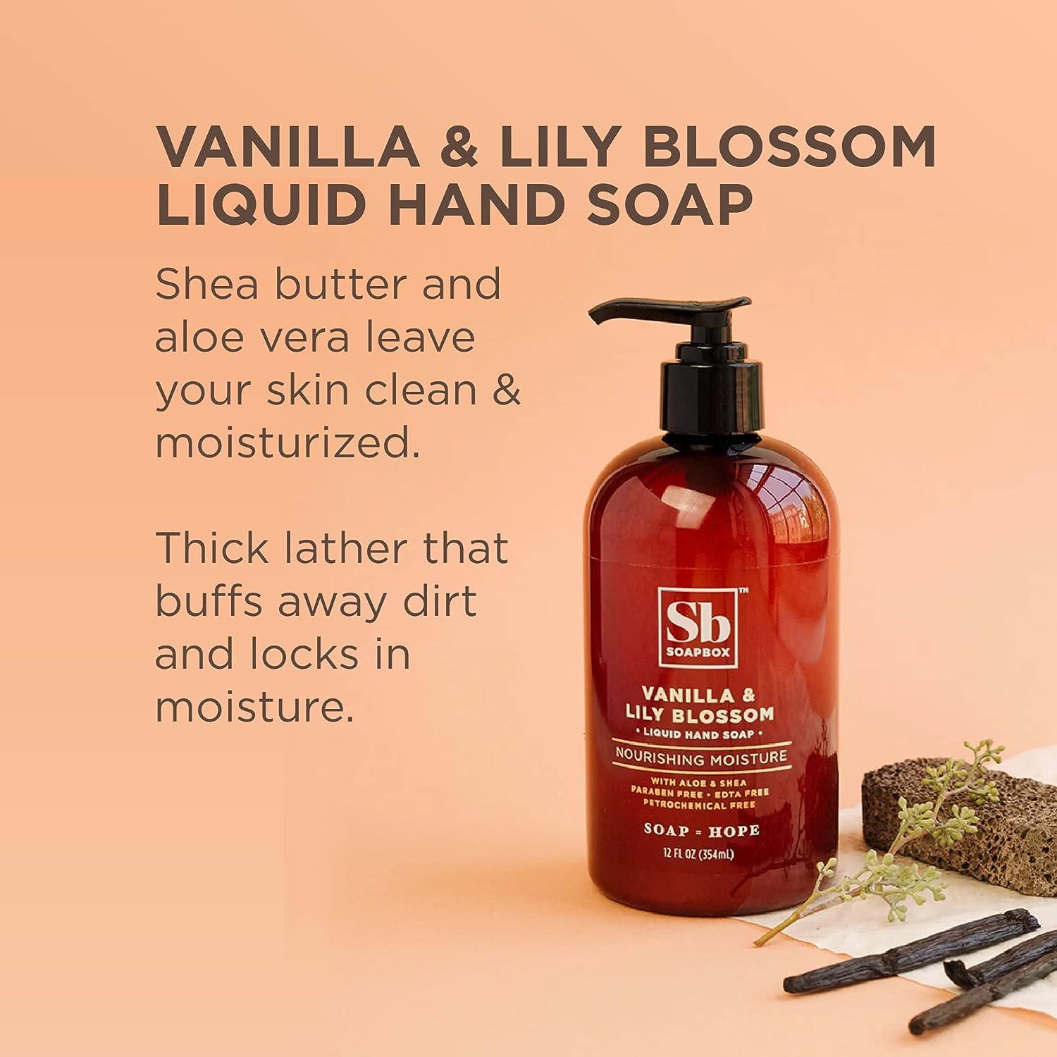 Soapbox Liquid Hand Soap Vanilla & Lily Blossom - Gentle