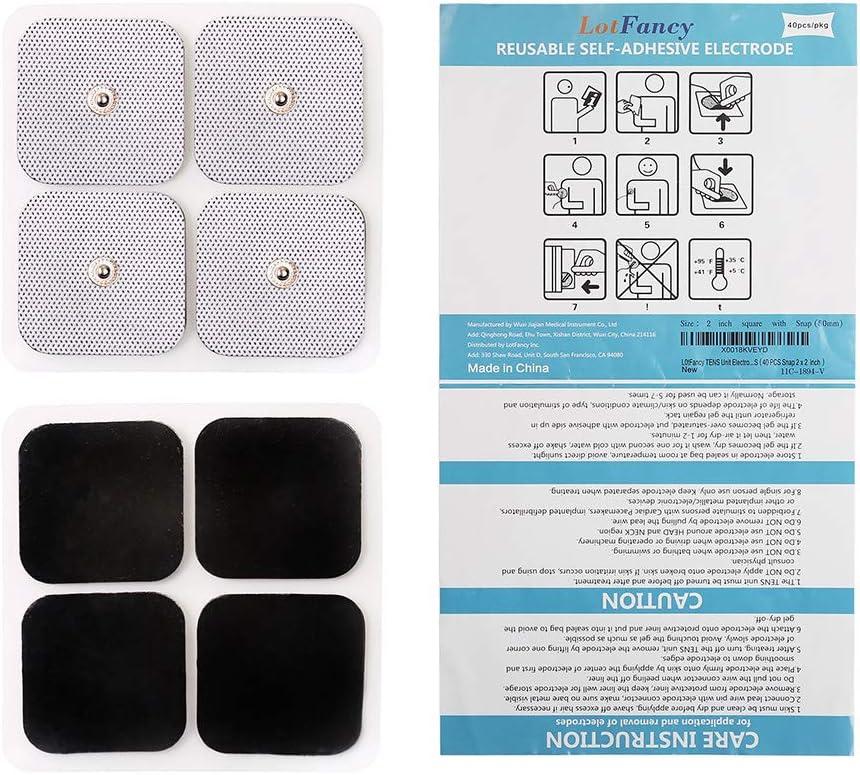  Discount TENS, Compex Easy Snap Compatible TENS Electrodes, 8  Premium Replacement Pads for Compex TENS Units. (2 inch x 4 inch) :  Industrial & Scientific