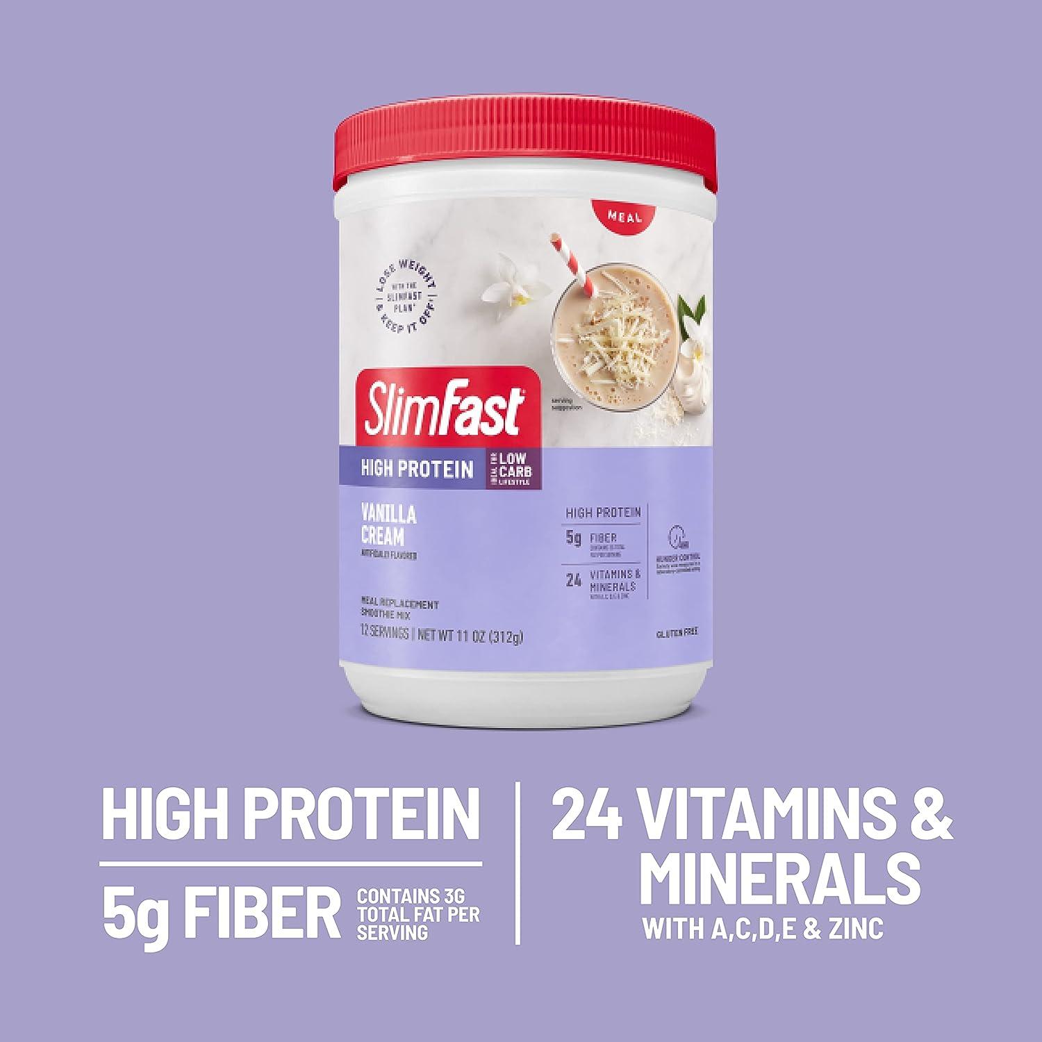 SlimFast Advanced Nutrition Protein Smoothie Mix Vanilla Cream Gluten Free