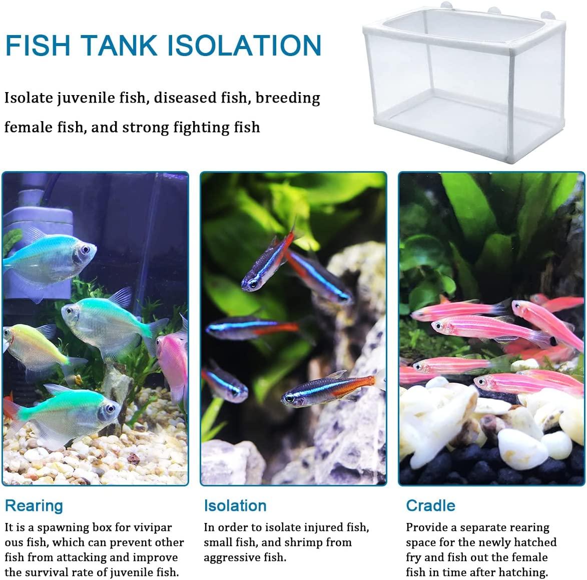 2 Pack Aquarium Fish Breeder Box, Fish Isolation Box, Hatching Box