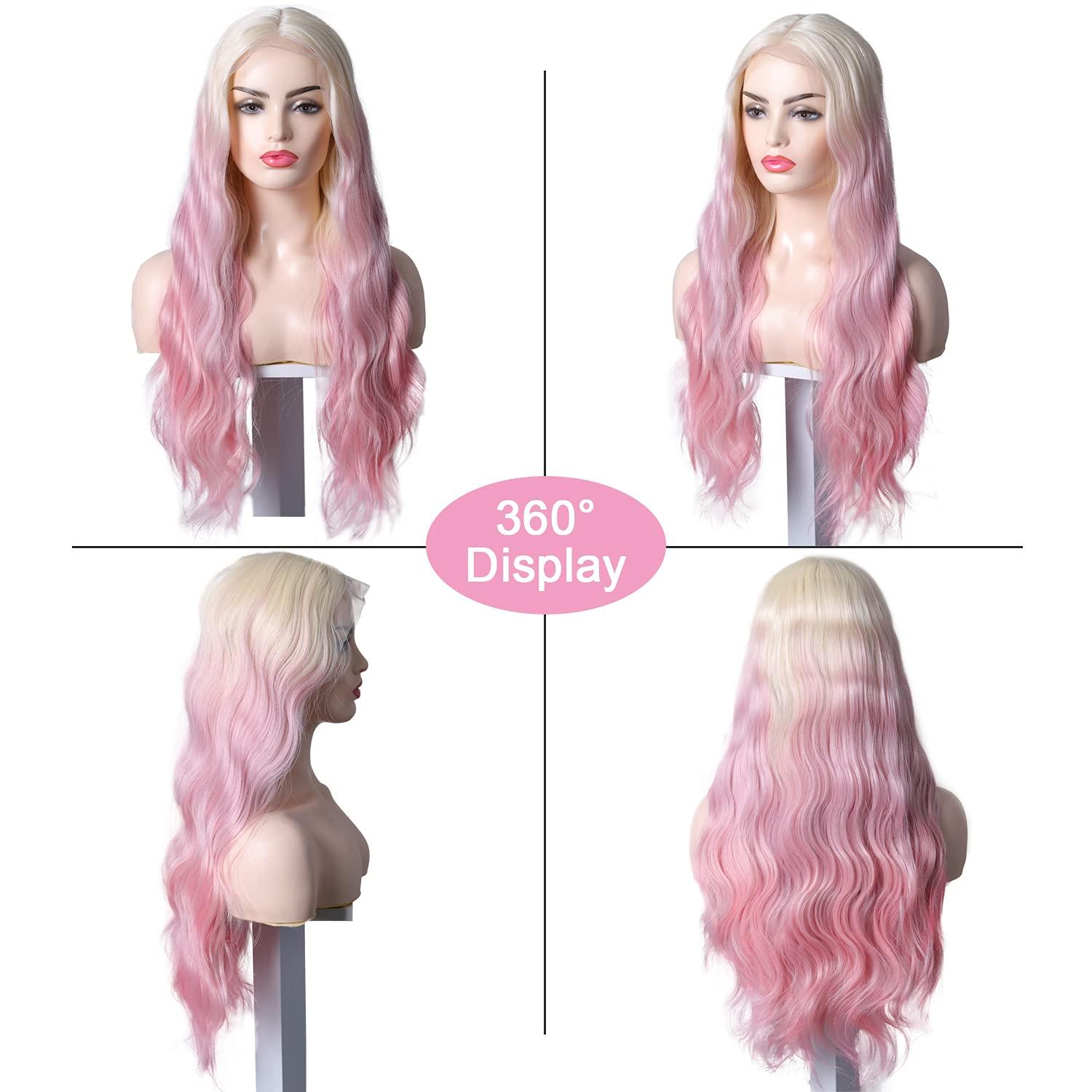 Buy Ghost Pink Lace Front Rooted Ombre Deep Blush Pink Ombre Wig