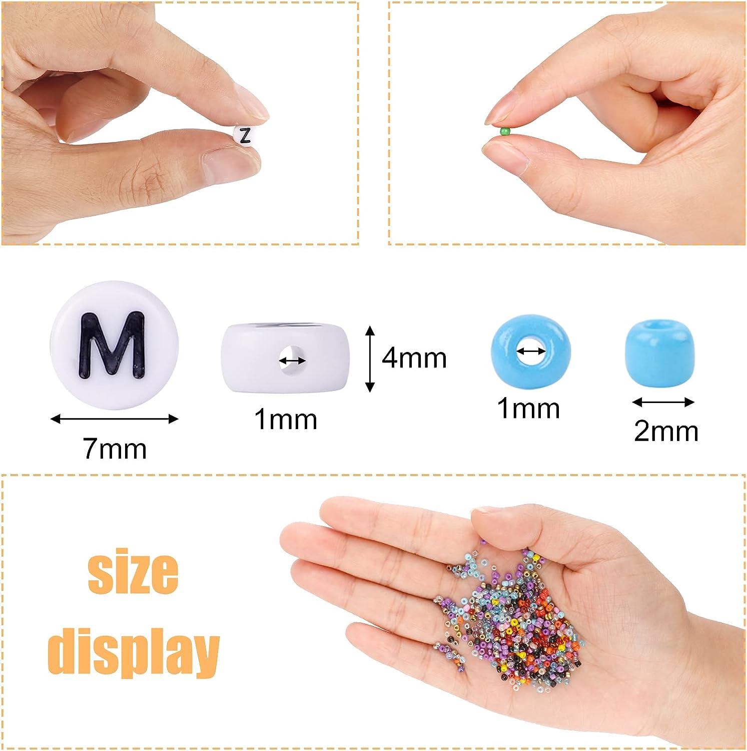 Quefe 38260pcs 2mm 12/0 Glass Seed Beads Kit for Jewelry Making, 48 Colors  Bracelets Beads Bulk with 260pcs Alphabet Beads
